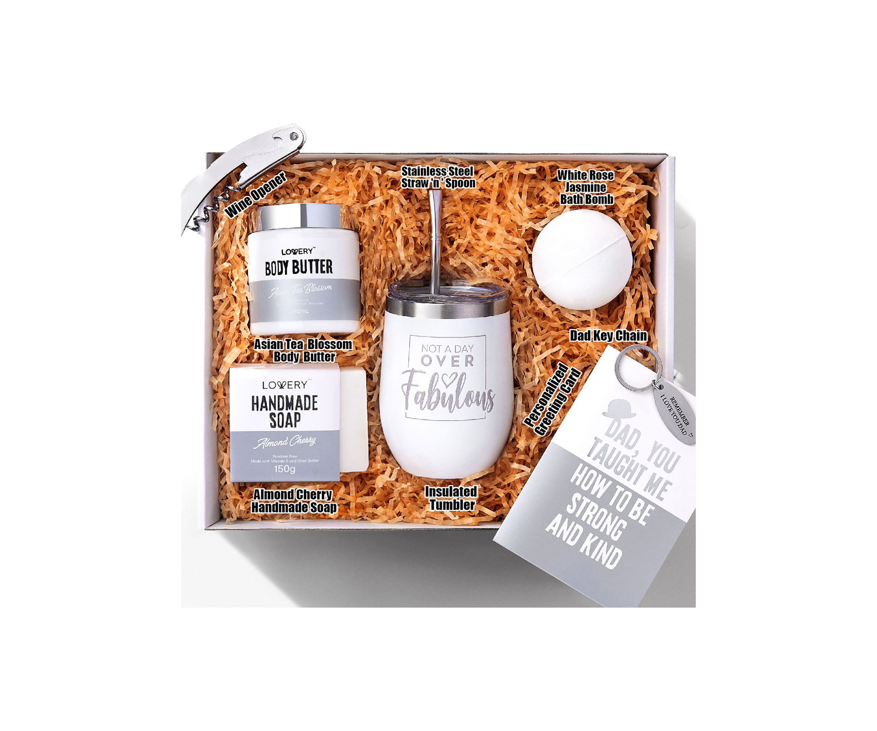 Gifts for Dad - Personalized Gifts for Men - Birthday, Thank You, Funny Wine Spa Gift Box