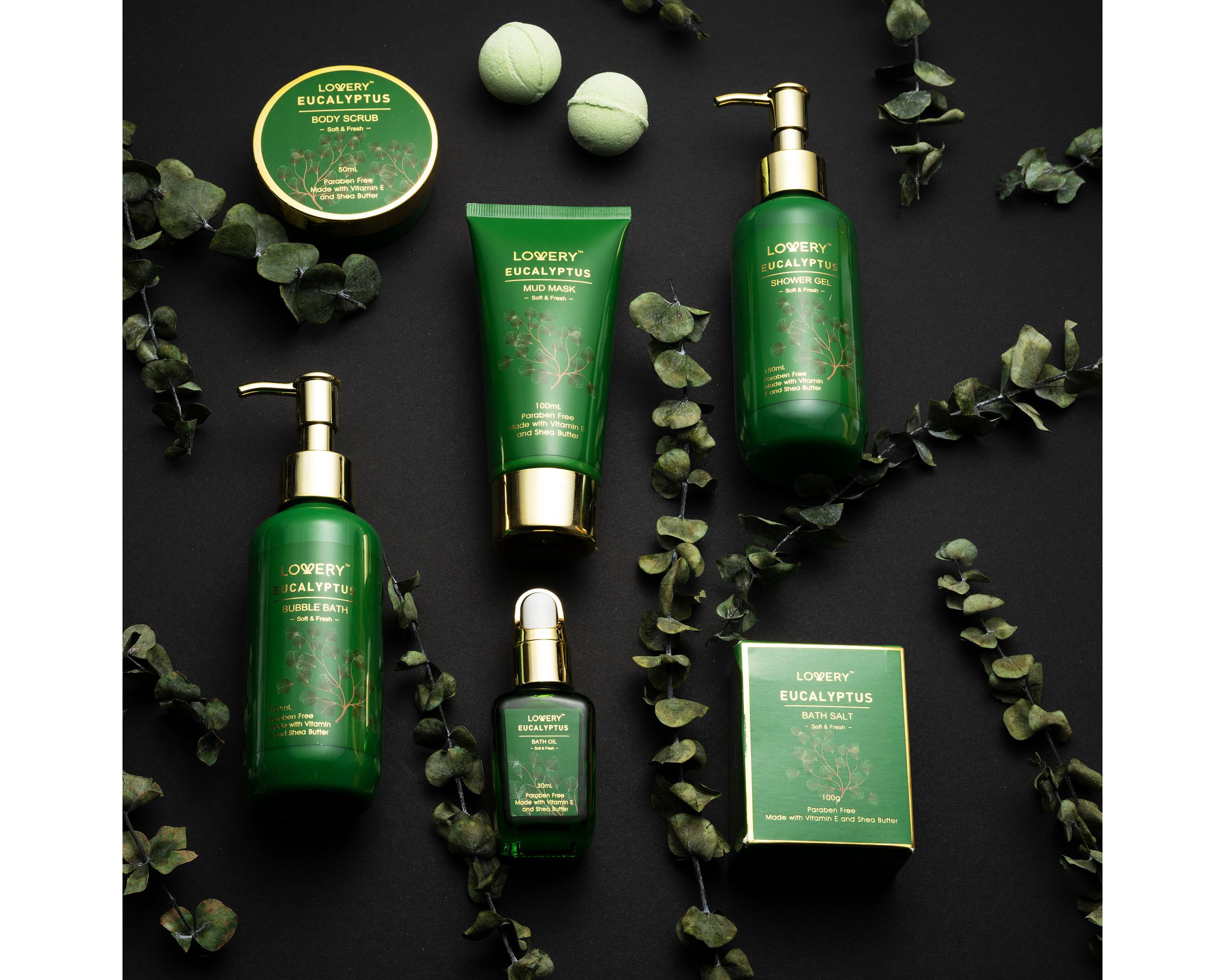 Luxury Holiday Basket, Eucalyptus Stress Relief Spa Kit, Bath and Body Care