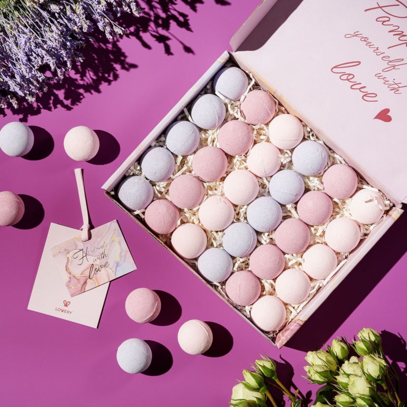 Bath Bombs Gift Set, 30pc Handmade Spa Body Care Balls in Variety Scents