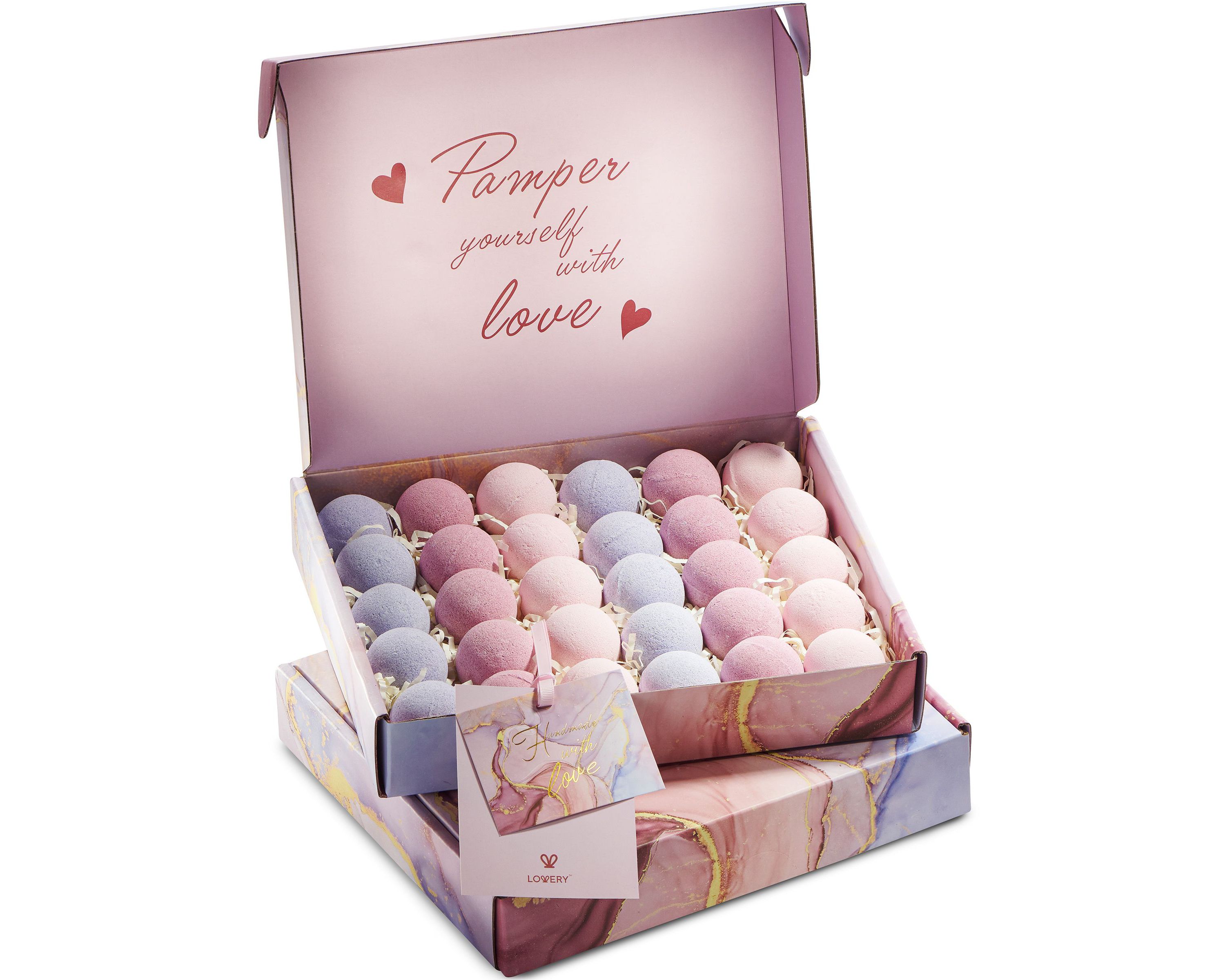 Bath Bombs Gift Set, 30pc Handmade Spa Body Care Balls in Variety Scents