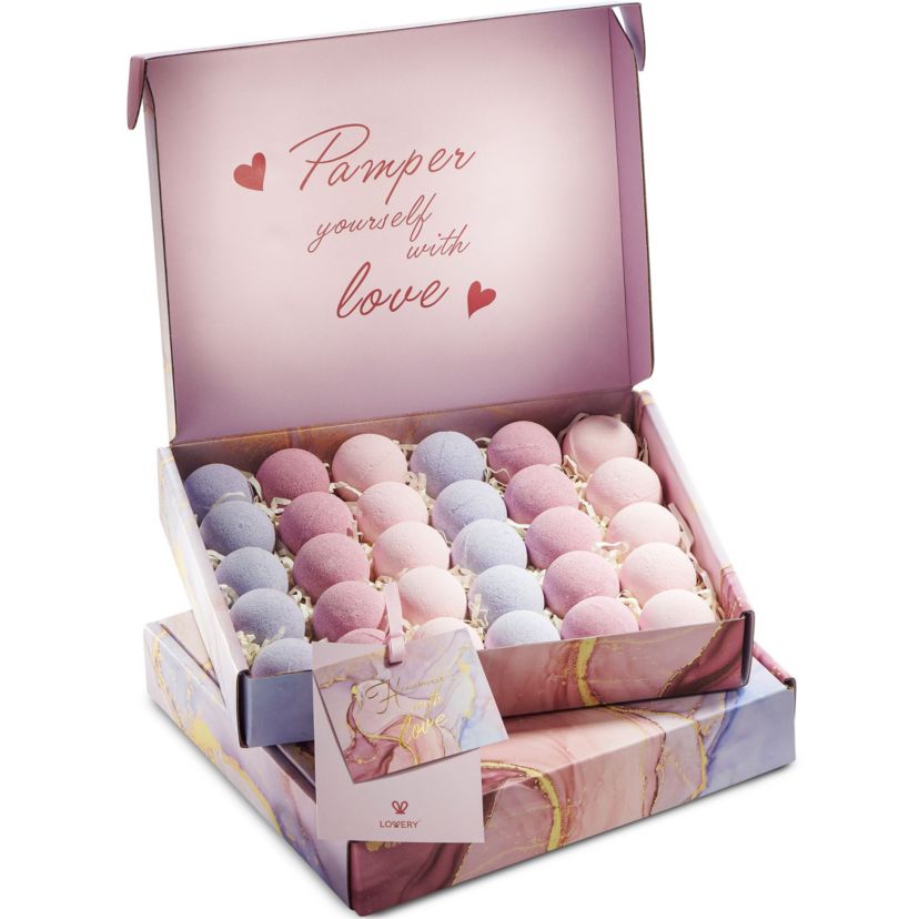 Bath Bombs Gift Set, 30pc Handmade Spa Body Care Balls in Variety Scents
