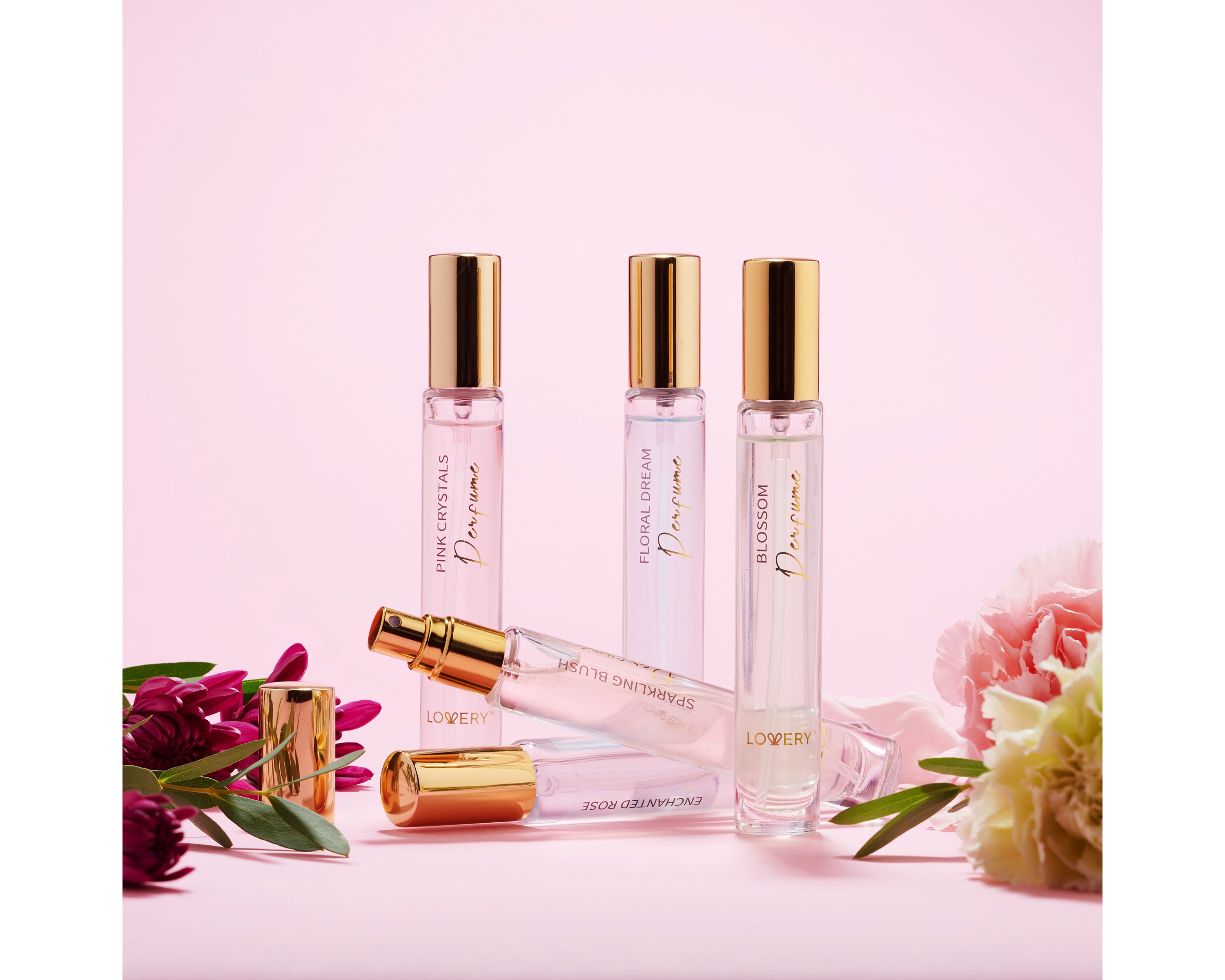 6pc Eau de Parfum Perfumes for Women, Floral Fragrances with Leather Pouch