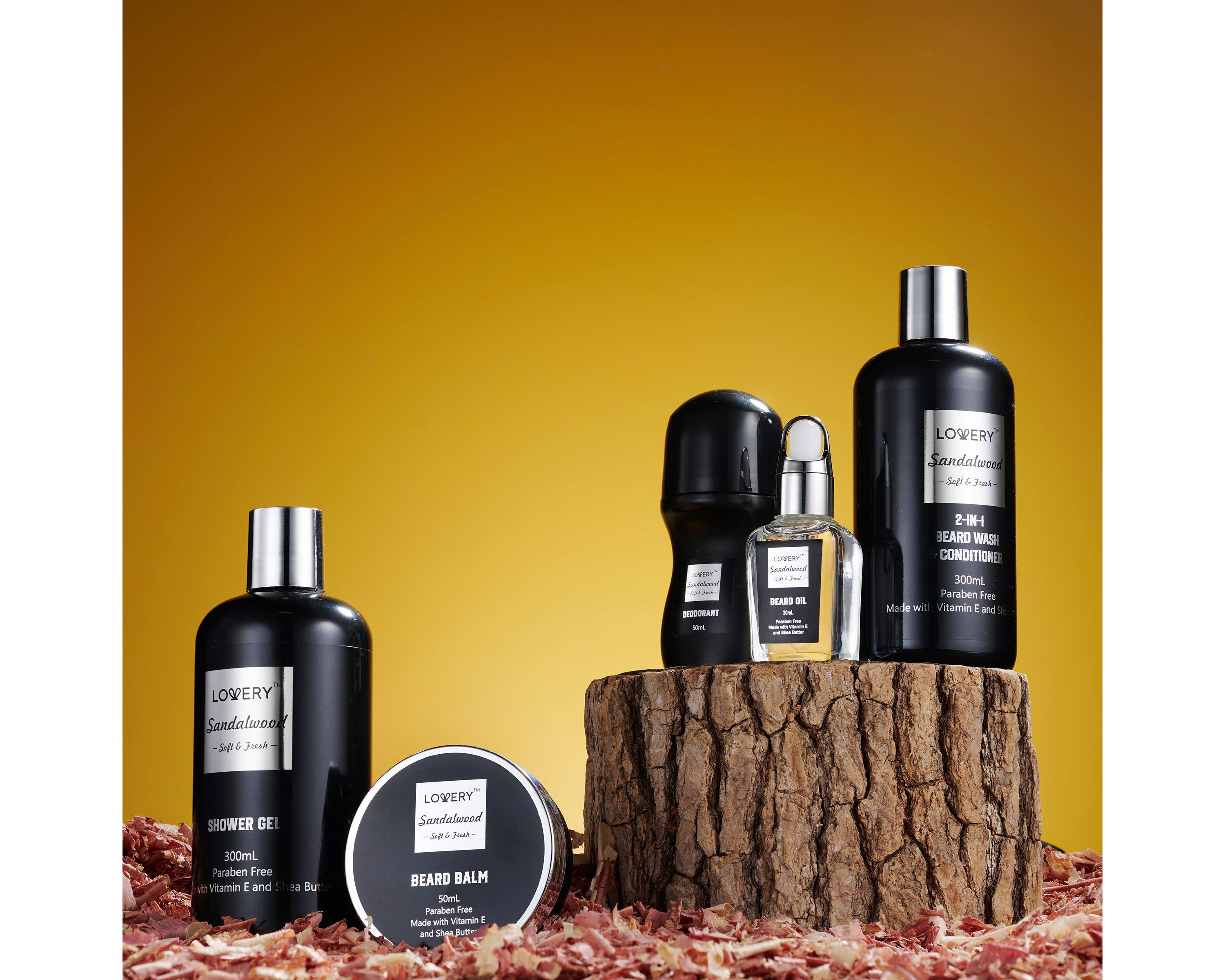 Deluxe Sandalwood Self Care Grooming Beard Kit, 10pc Bath and Body Relaxing Set