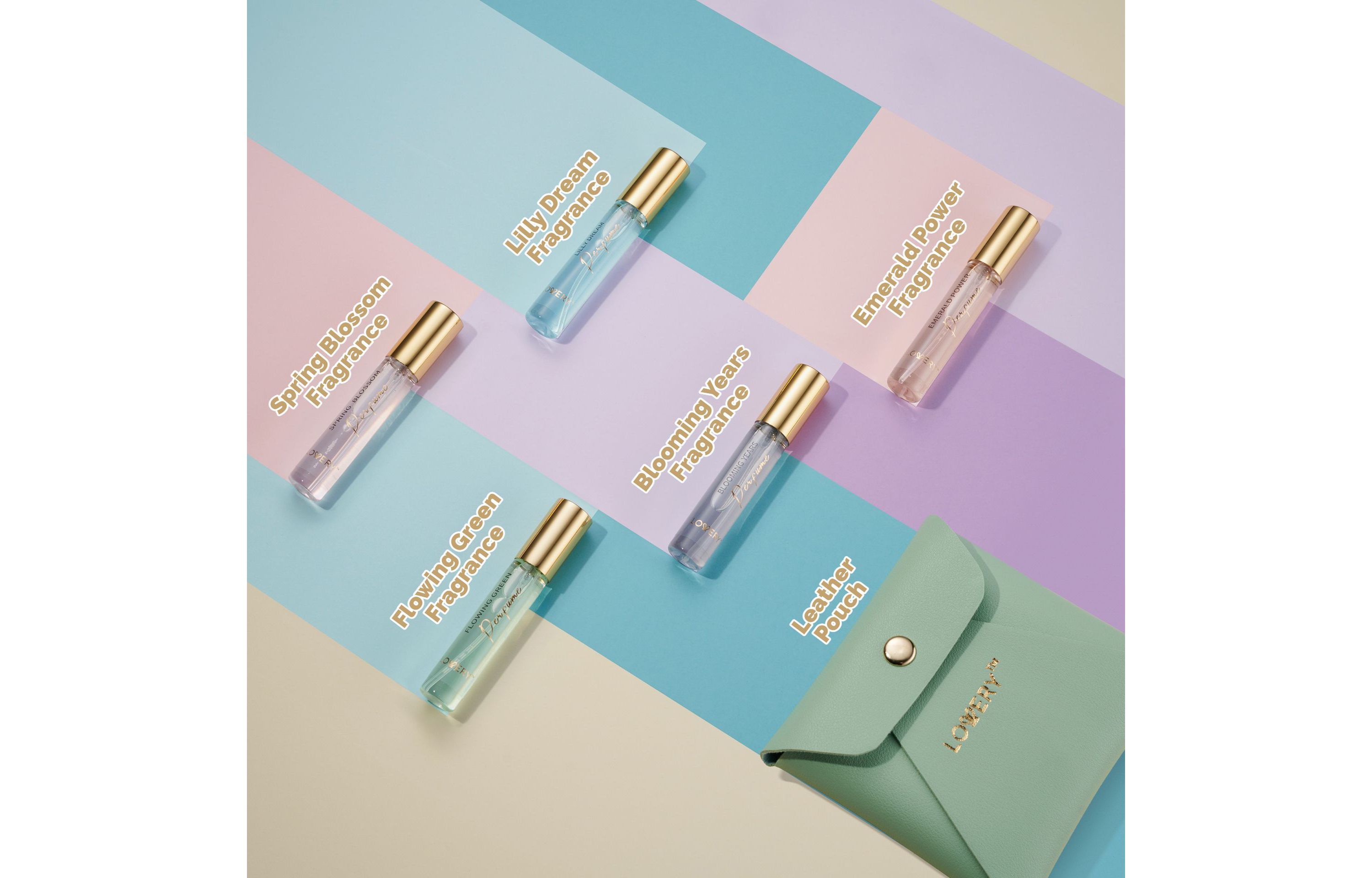5pc Mini Perfumes for Travel Gifts, Solo Scent and Layering Fragrances with Pouch