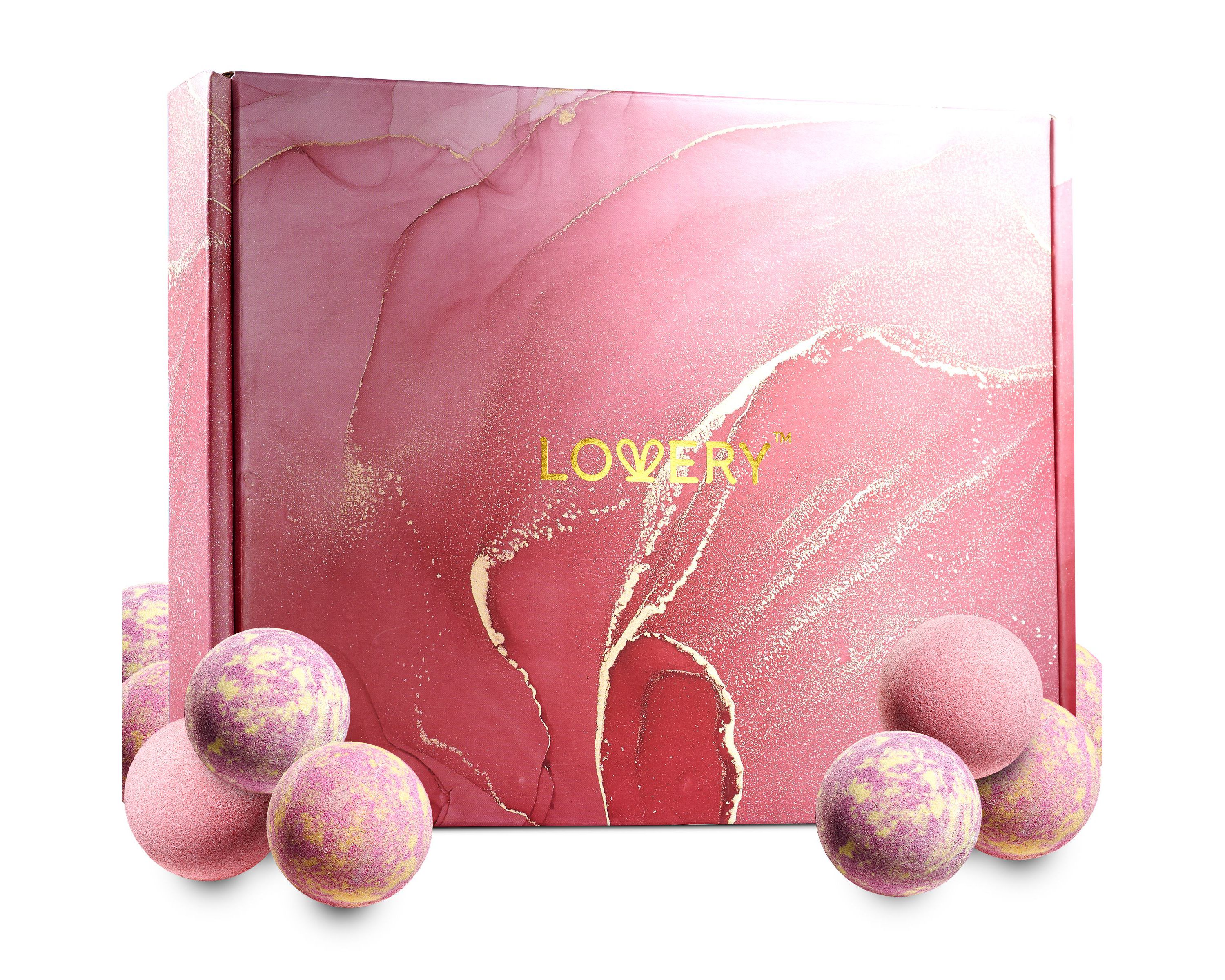 Handmade Bath Bomb Gift Set, 30pc Bubble Bath Fizzy in Rose Petal, Jasmine, Grapefruit Scents