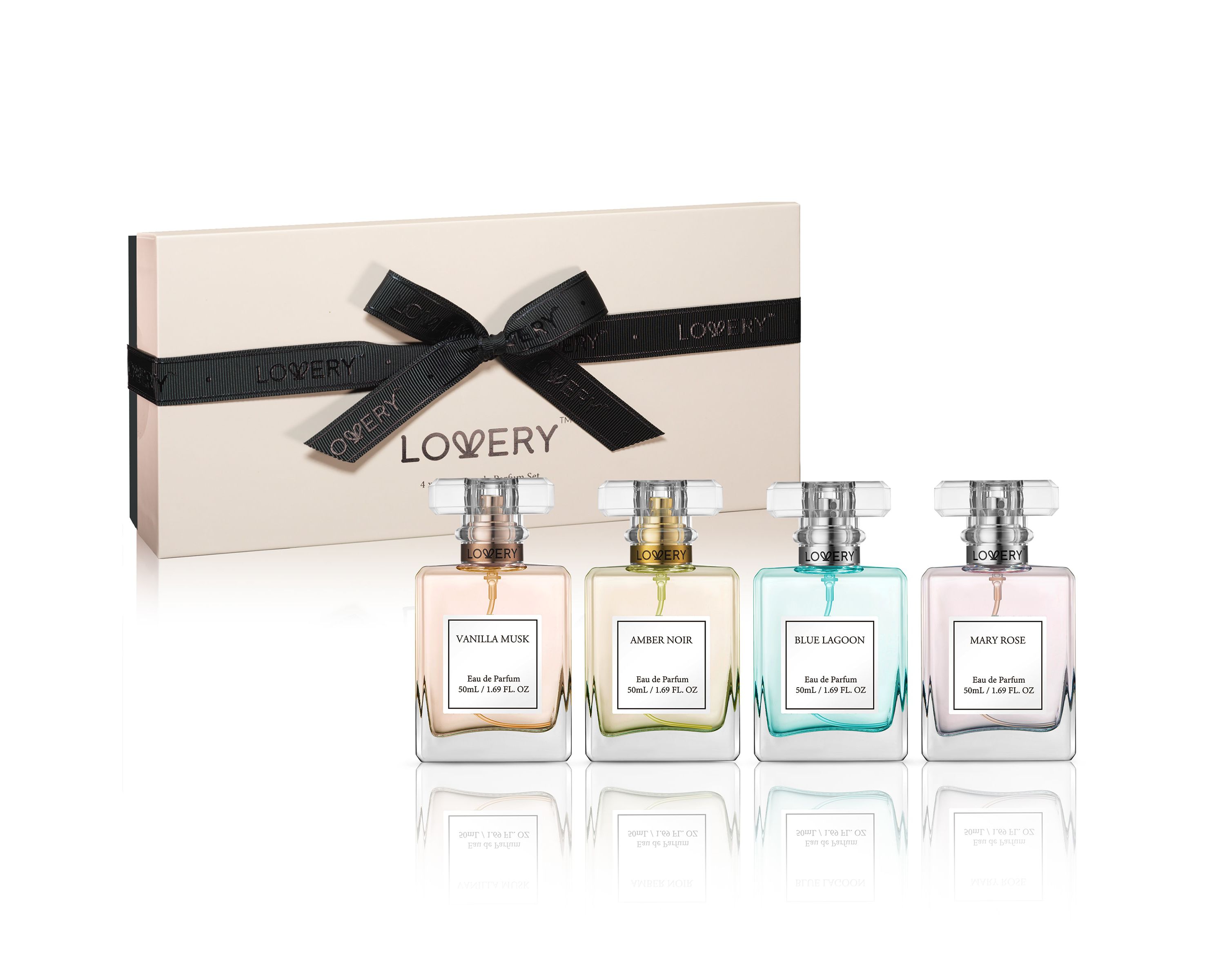 4-Pc. Floral Eau de Parfum Gift Set in Lagoon, Rose, Amber & Vanilla Scent