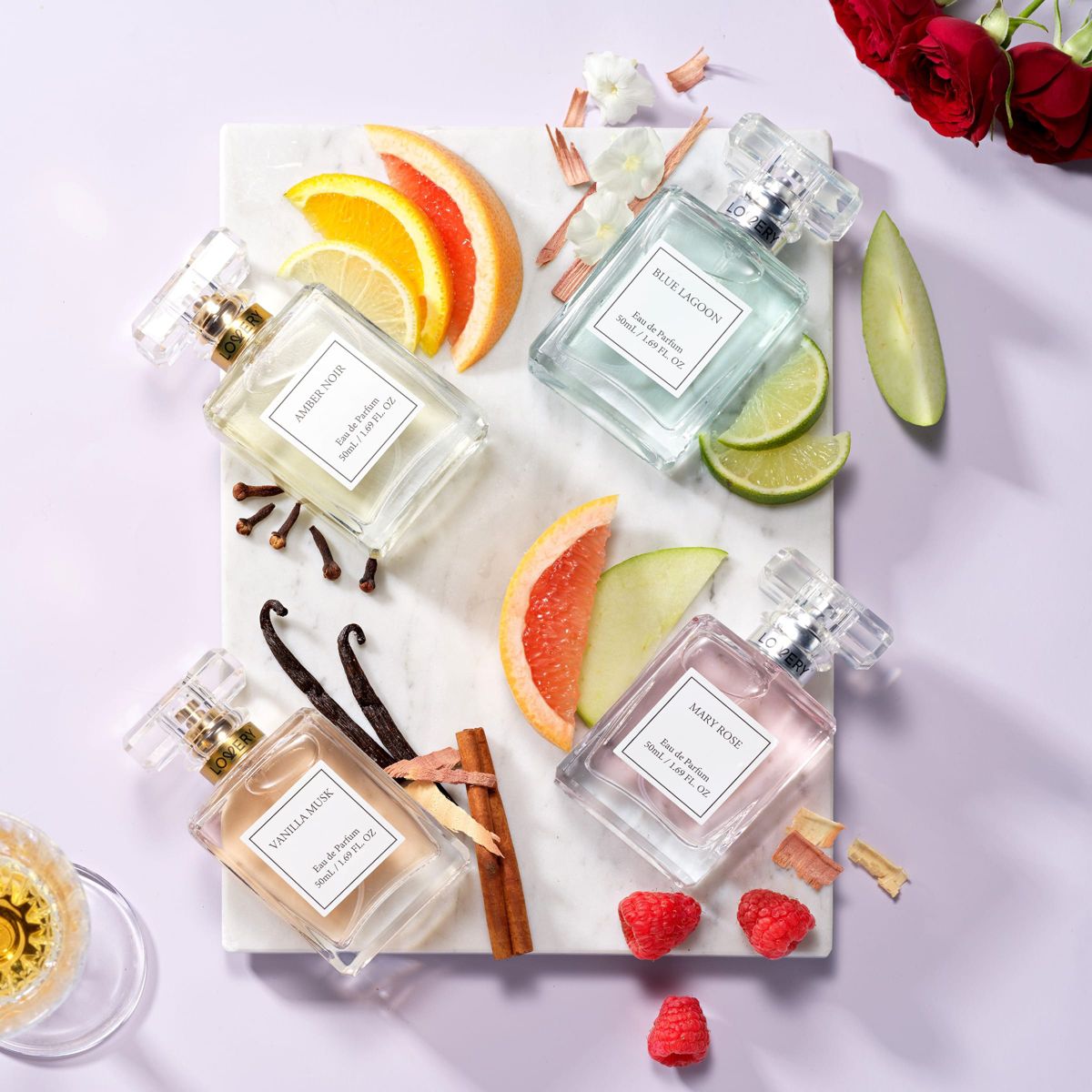 4-Pc. Floral Eau de Parfum Gift Set in Lagoon, Rose, Amber & Vanilla Scent