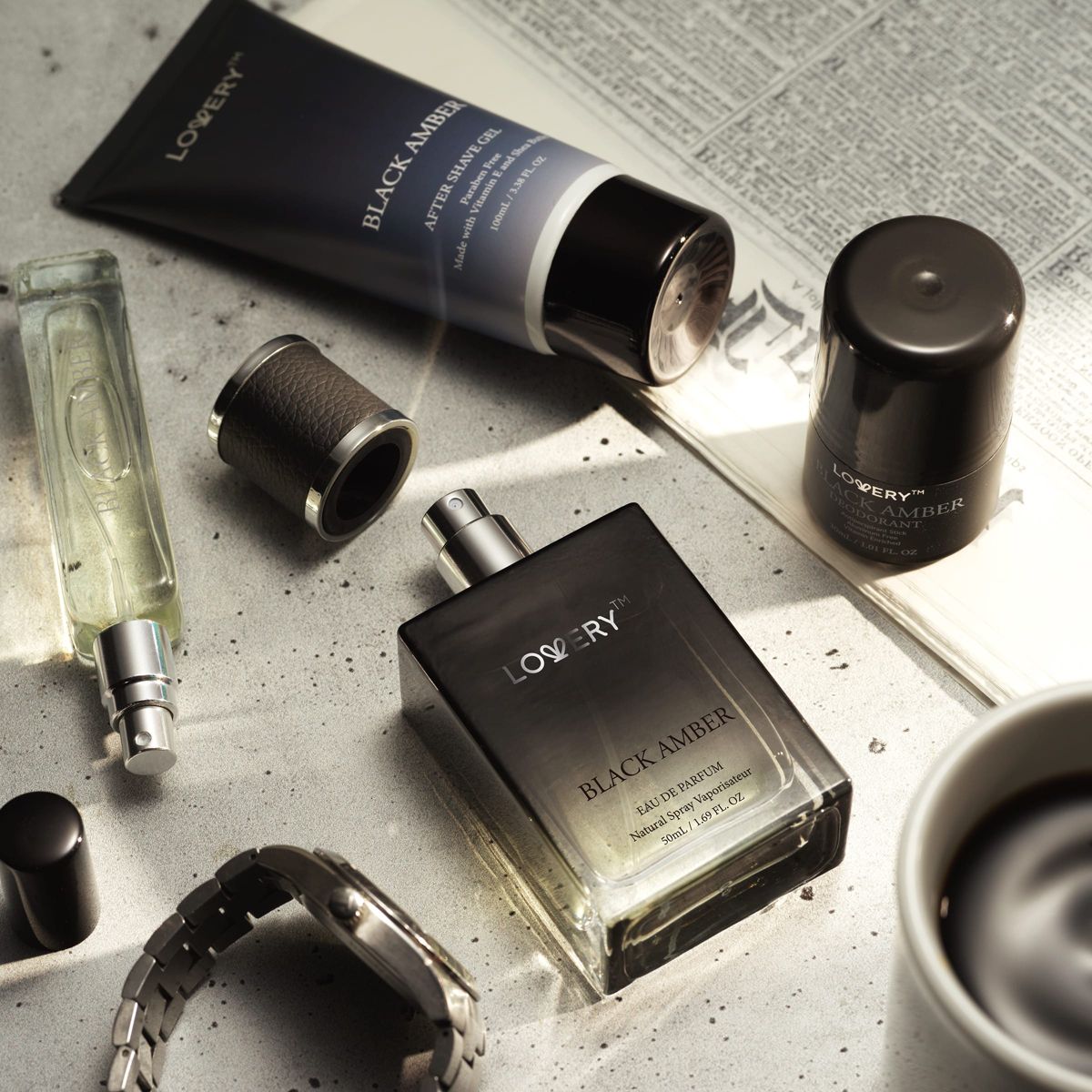 5-Pc. Black Amber Bath & Body Gift Set - Cologne, Shave Gel, Deodorant & More