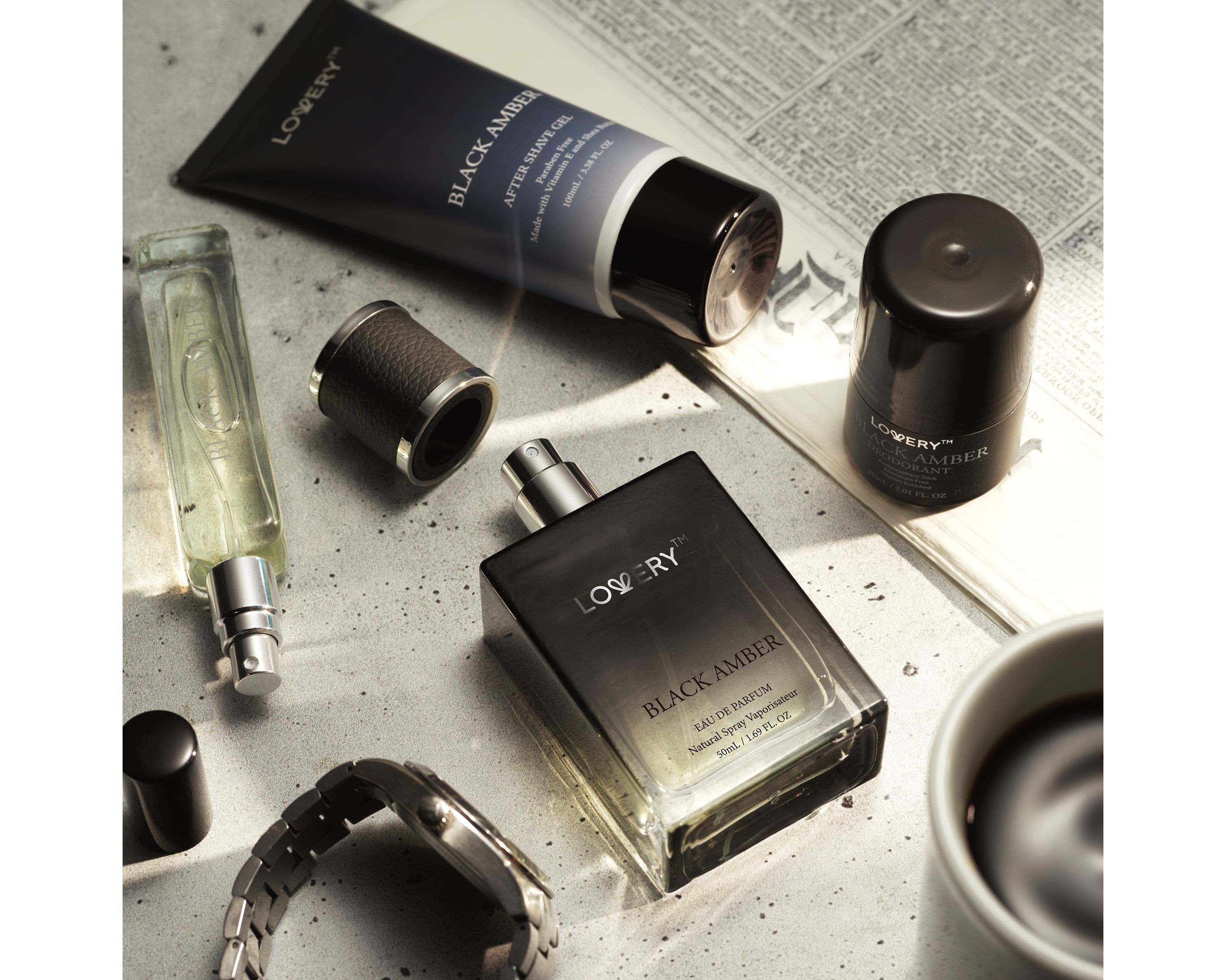 5-Pc. Black Amber Bath & Body Gift Set - Cologne, Shave Gel, Deodorant & More