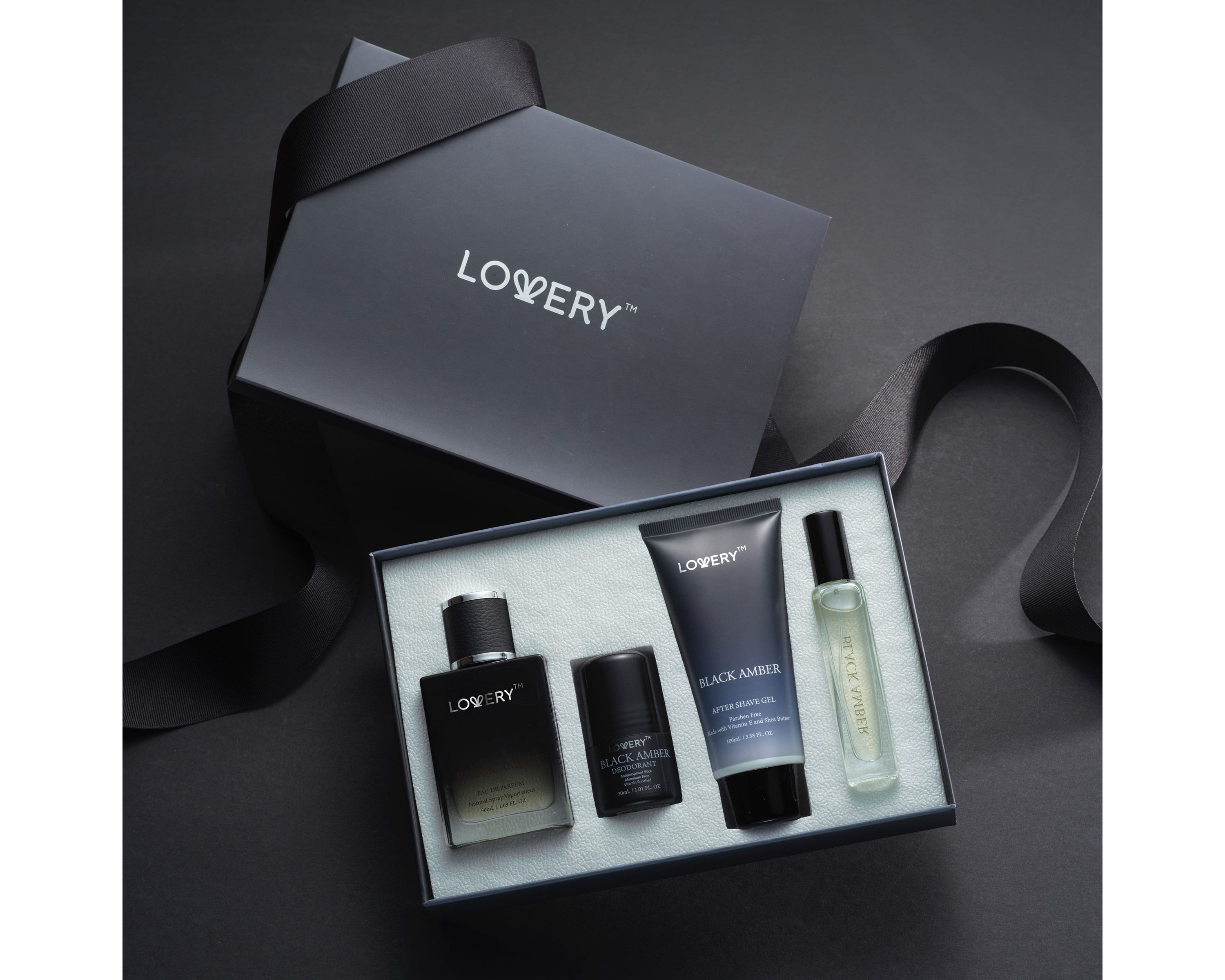5-Pc. Black Amber Bath & Body Gift Set - Cologne, Shave Gel, Deodorant & More
