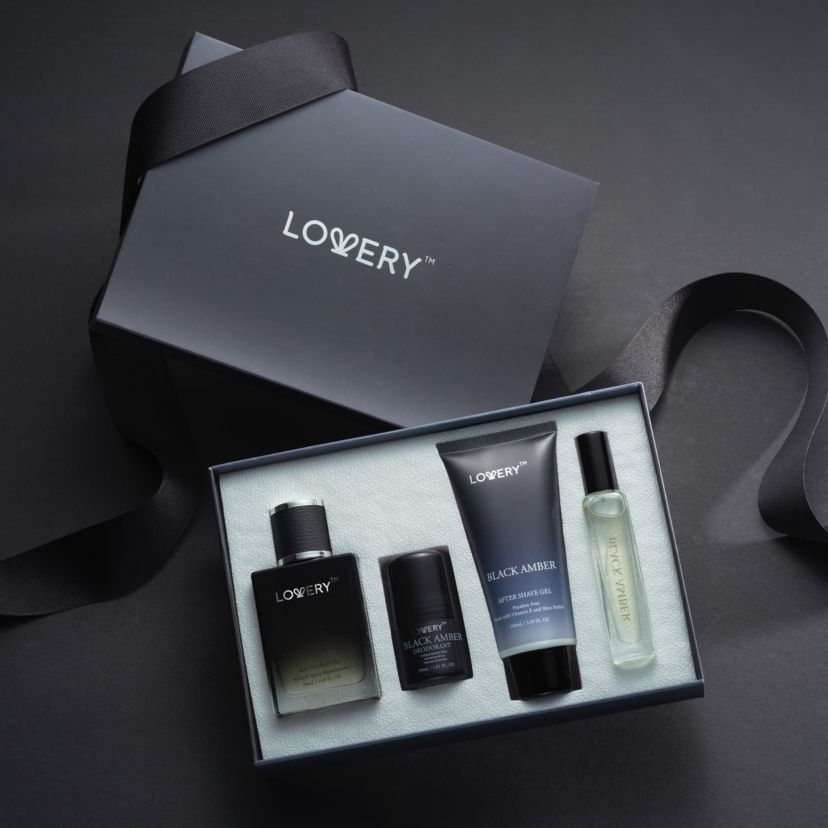 5-Pc. Black Amber Bath & Body Gift Set - Cologne, Shave Gel, Deodorant & More