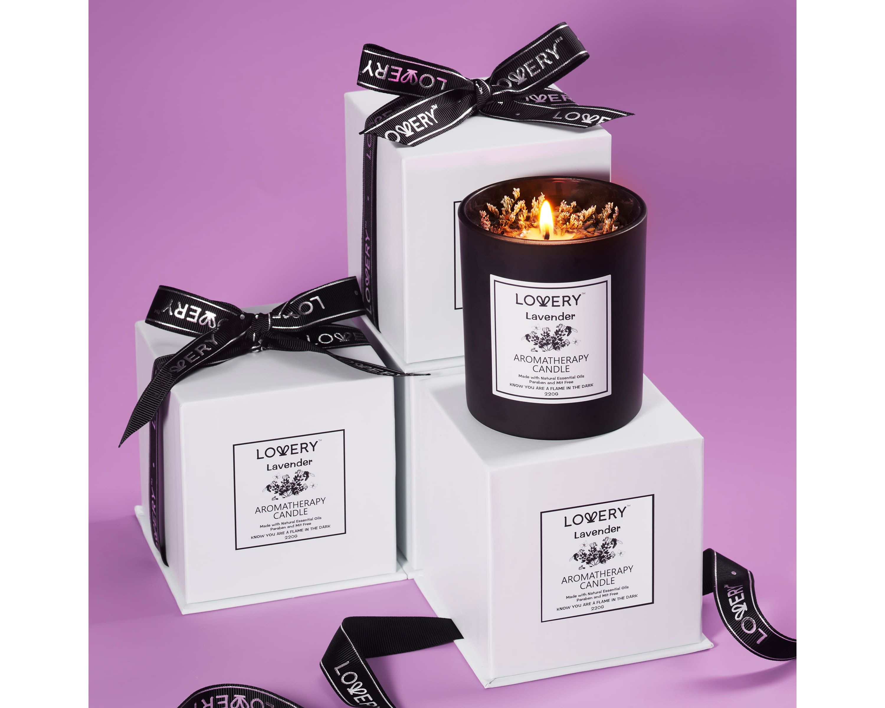 Lavender Home Candle, 8oz Luxury Aromatherapy Scented Candle Gift Set