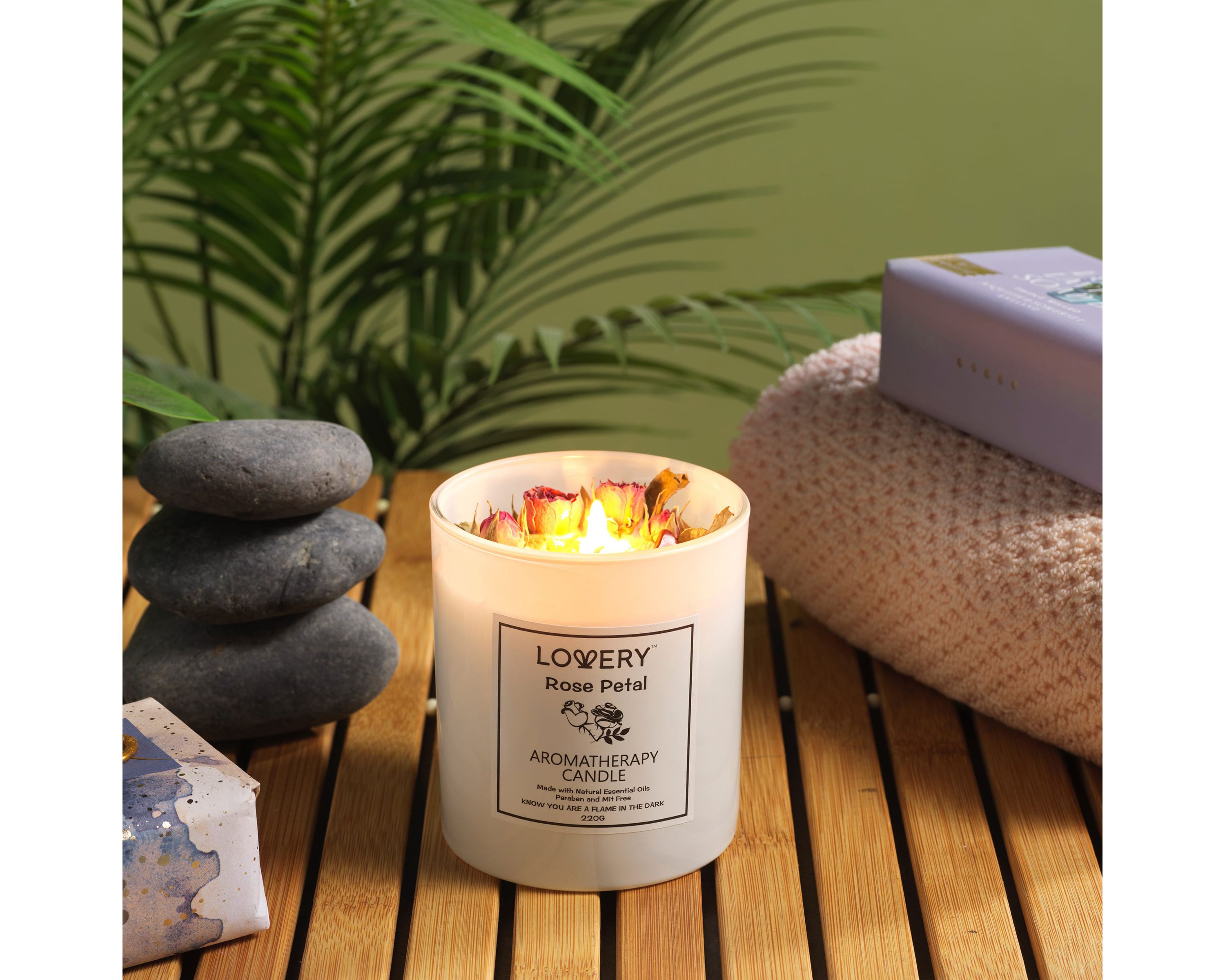 Rose Home Candle, 8oz Luxury Aromatherapy Scented Candle Gift Set