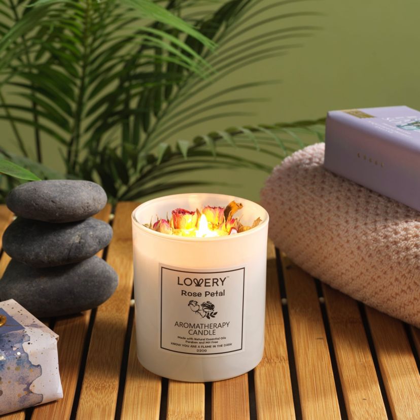 Rose Home Candle, 8oz Luxury Aromatherapy Scented Candle Gift Set