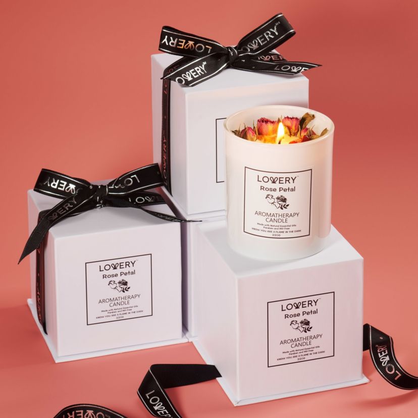 Rose Home Candle, 8oz Luxury Aromatherapy Scented Candle Gift Set