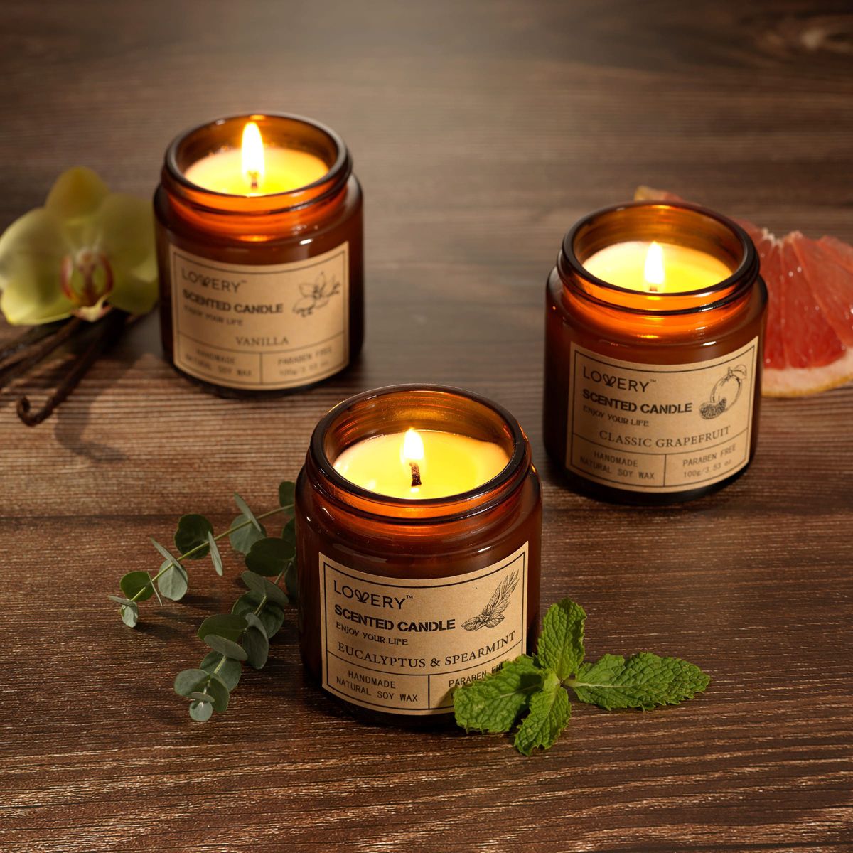 6-Pc. Scented Candle Gift Set - Luxury Aromatherapy Home Soy Candles