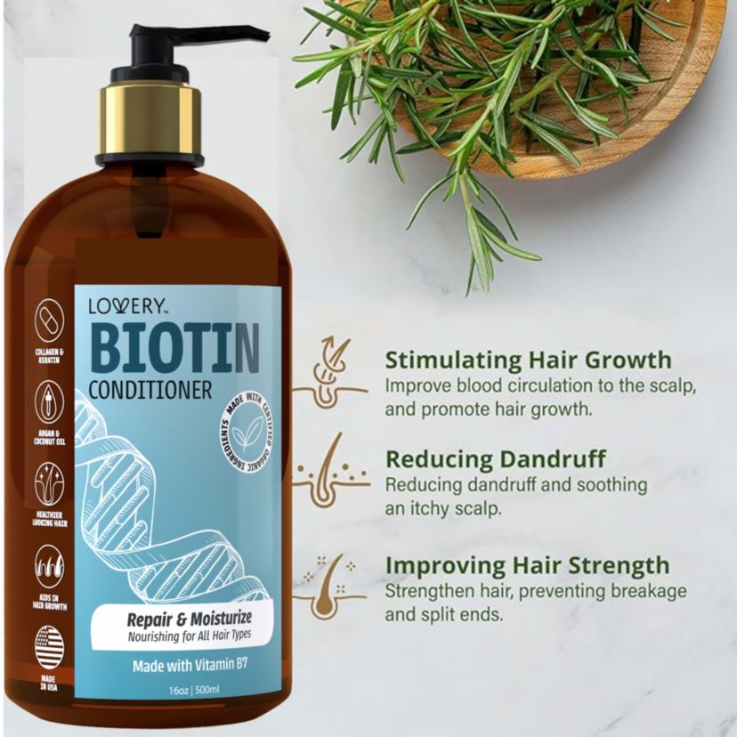 Biotin Conditioner, Made in USA, 16 oz.