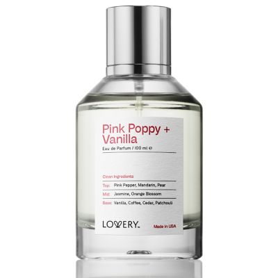 Lovery Pink Poppy & Vanilla Perfume Inspired by YSL Black Opium - 3.38fl oz Long Lasting EDP - Made in USA, 3.4 Ounces