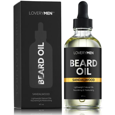 Lovery LoveryMen Sandalwood Beard Oil - 4oz Nourishing & Moisturizing Oil, Black