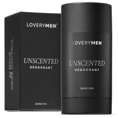 Lovery Mens Unscented AntiPerspirant Deodorant Stick  26oz Aluminum Free
