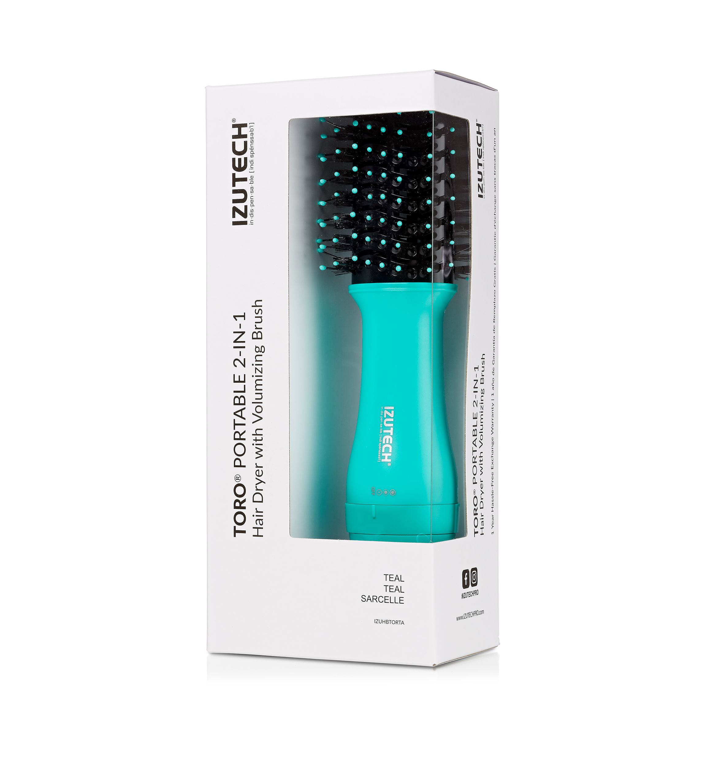 Portable 2-in-1 Hair Dryer With Volumizing Brush