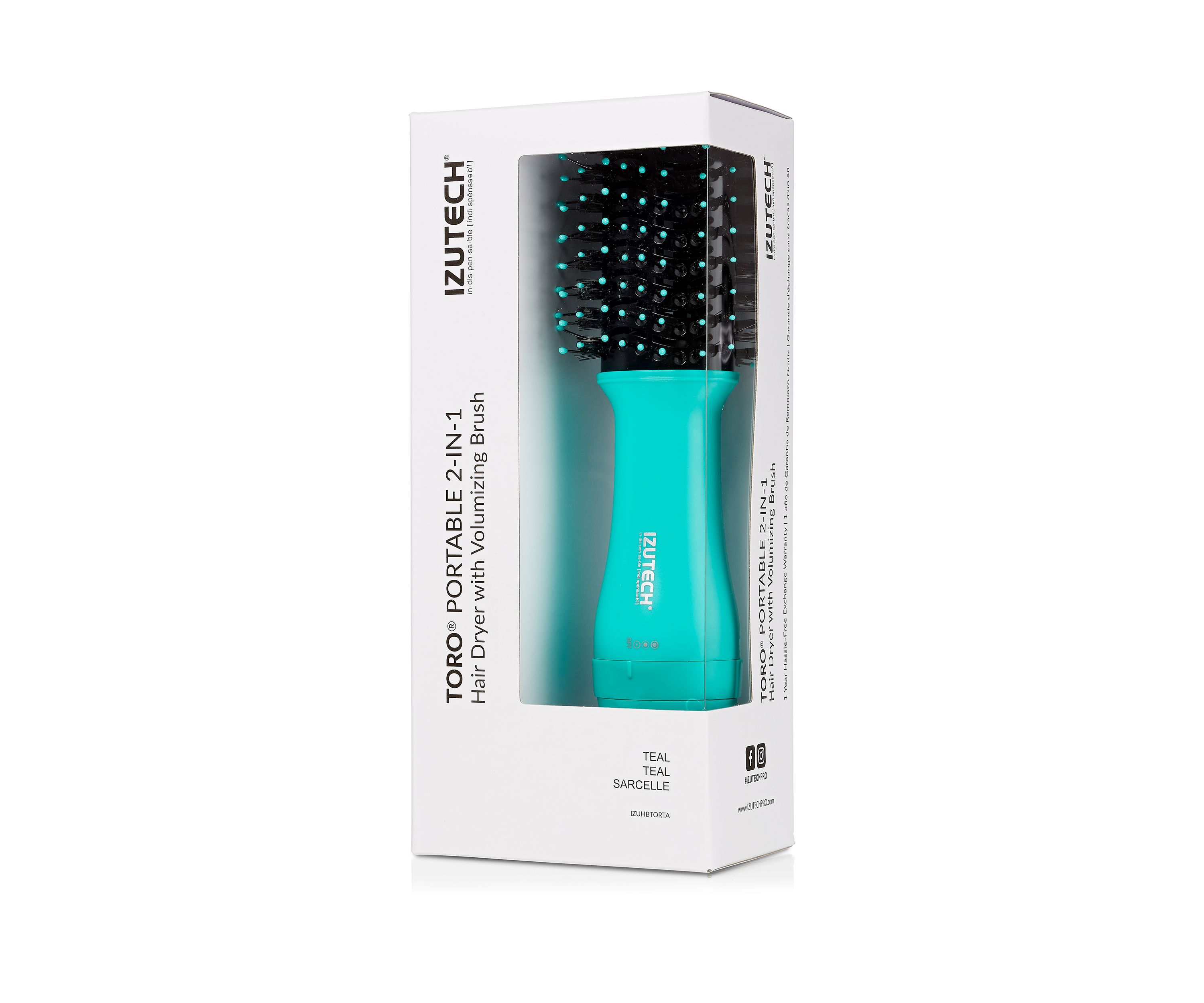 Portable 2-in-1 Hair Dryer With Volumizing Brush