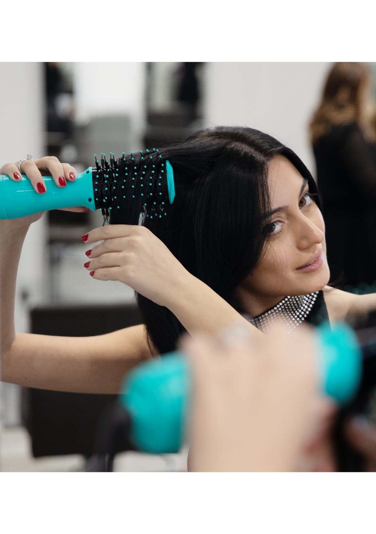 Portable 2-in-1 Hair Dryer With Volumizing Brush
