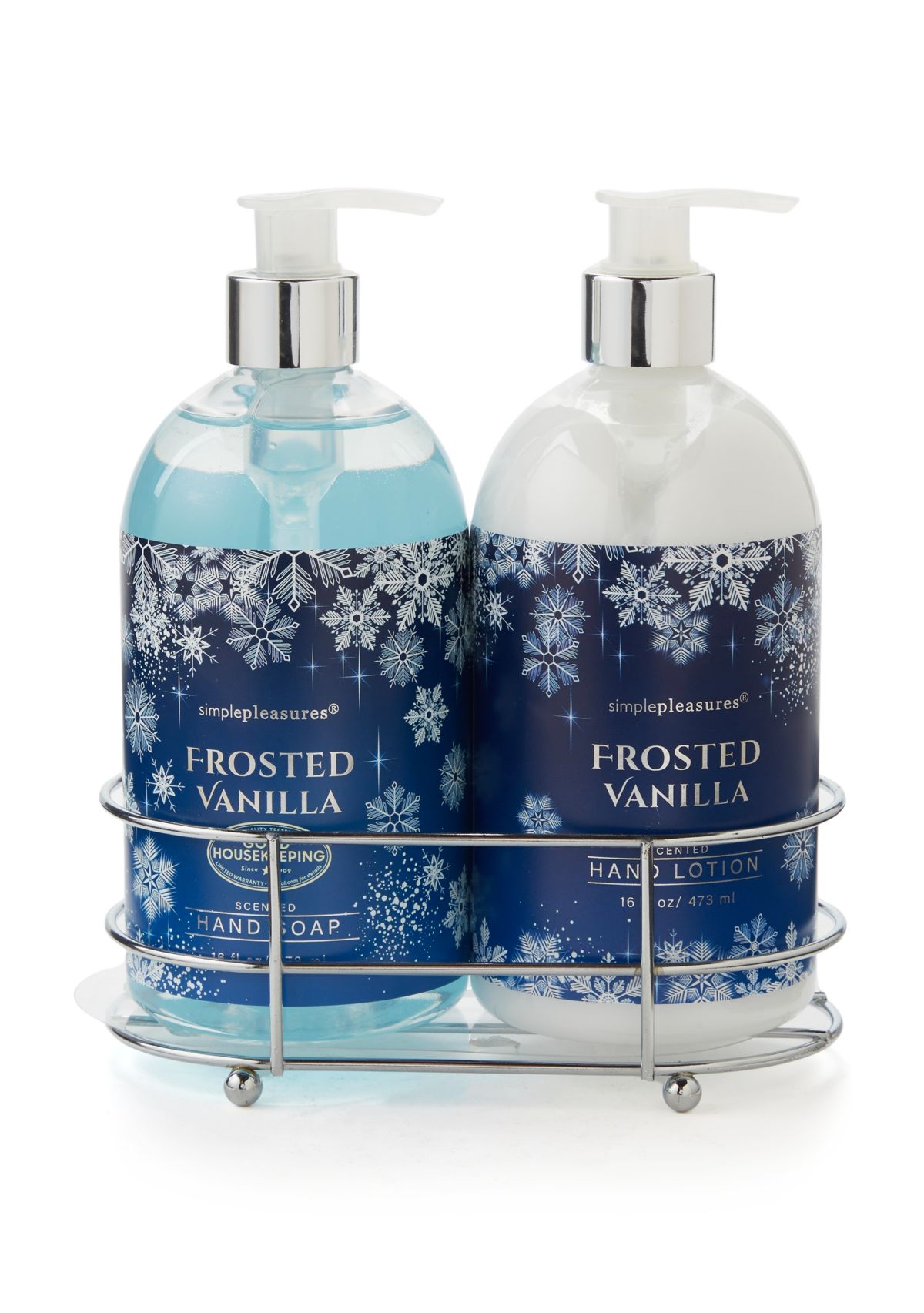 Wire Caddy Frosted Vanilla Hand Soap and Hand Lotion Set