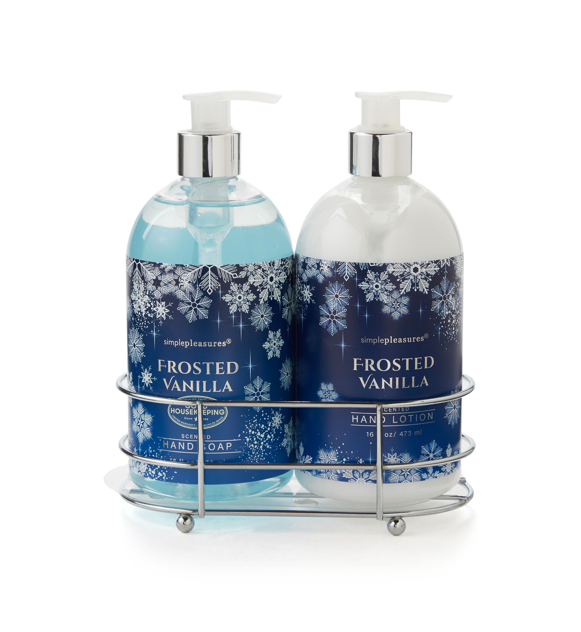 Wire Caddy Frosted Vanilla Hand Soap and Hand Lotion Set