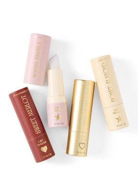 Tahari Set of 4 Chunky Lip Balm in Embossed Box with Gold Foil