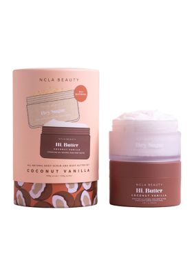 NCLA Beauty Coconut Vanilla Body Scrub + Body Butter Set, White