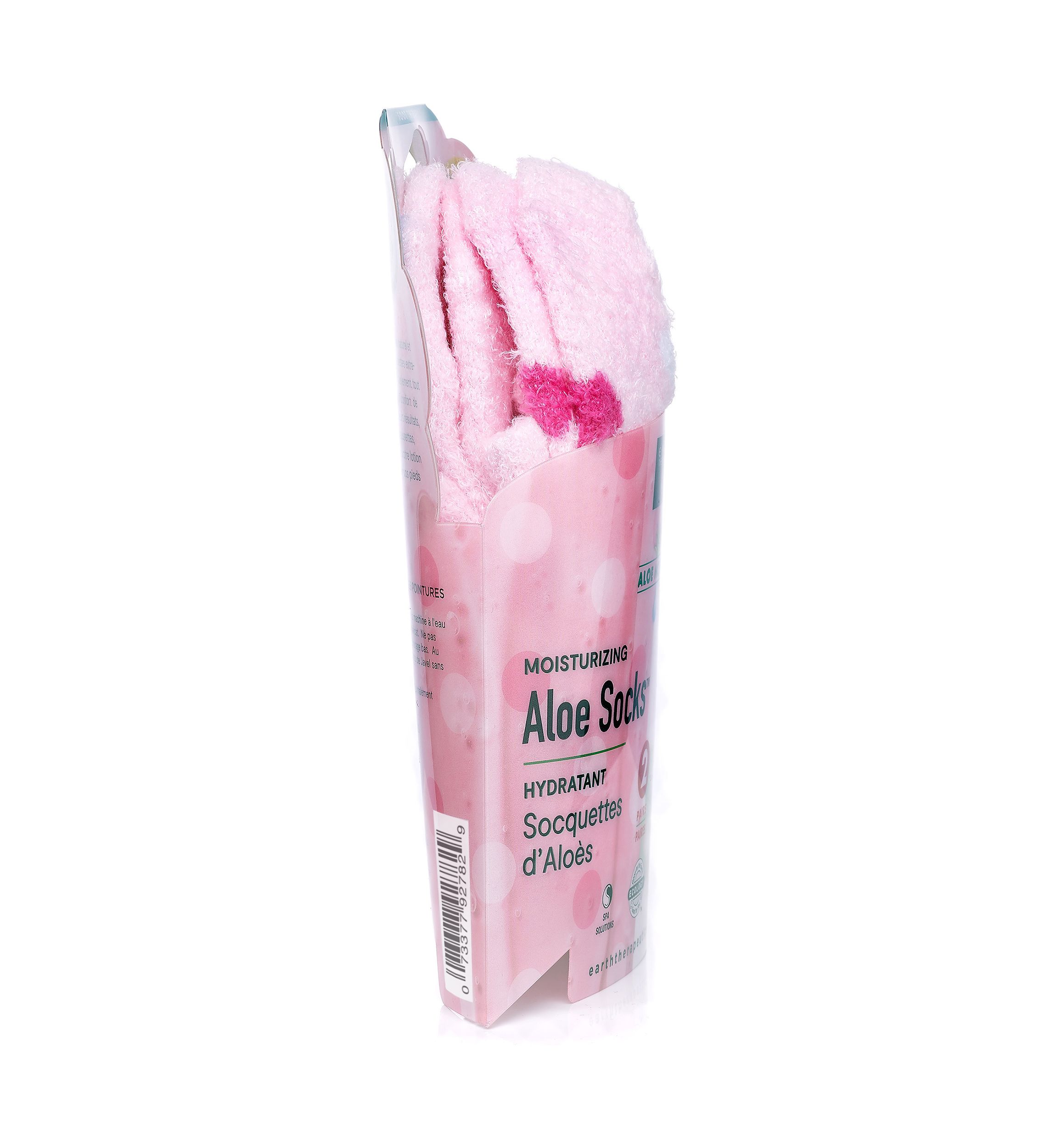  Luxury Aloe Moisture Sock 2 Pack - Pink Polka Dot
