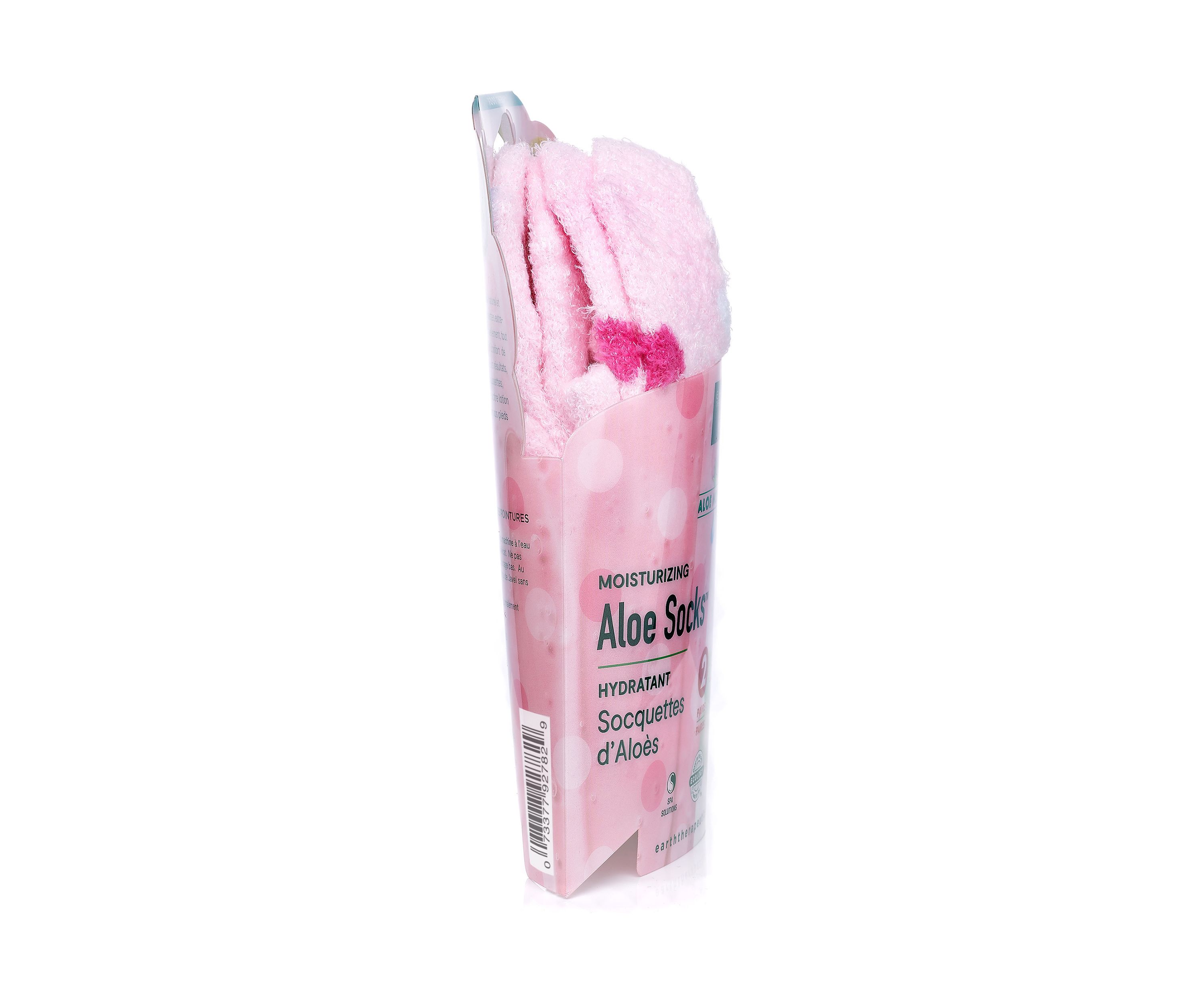  Luxury Aloe Moisture Sock 2 Pack - Pink Polka Dot
