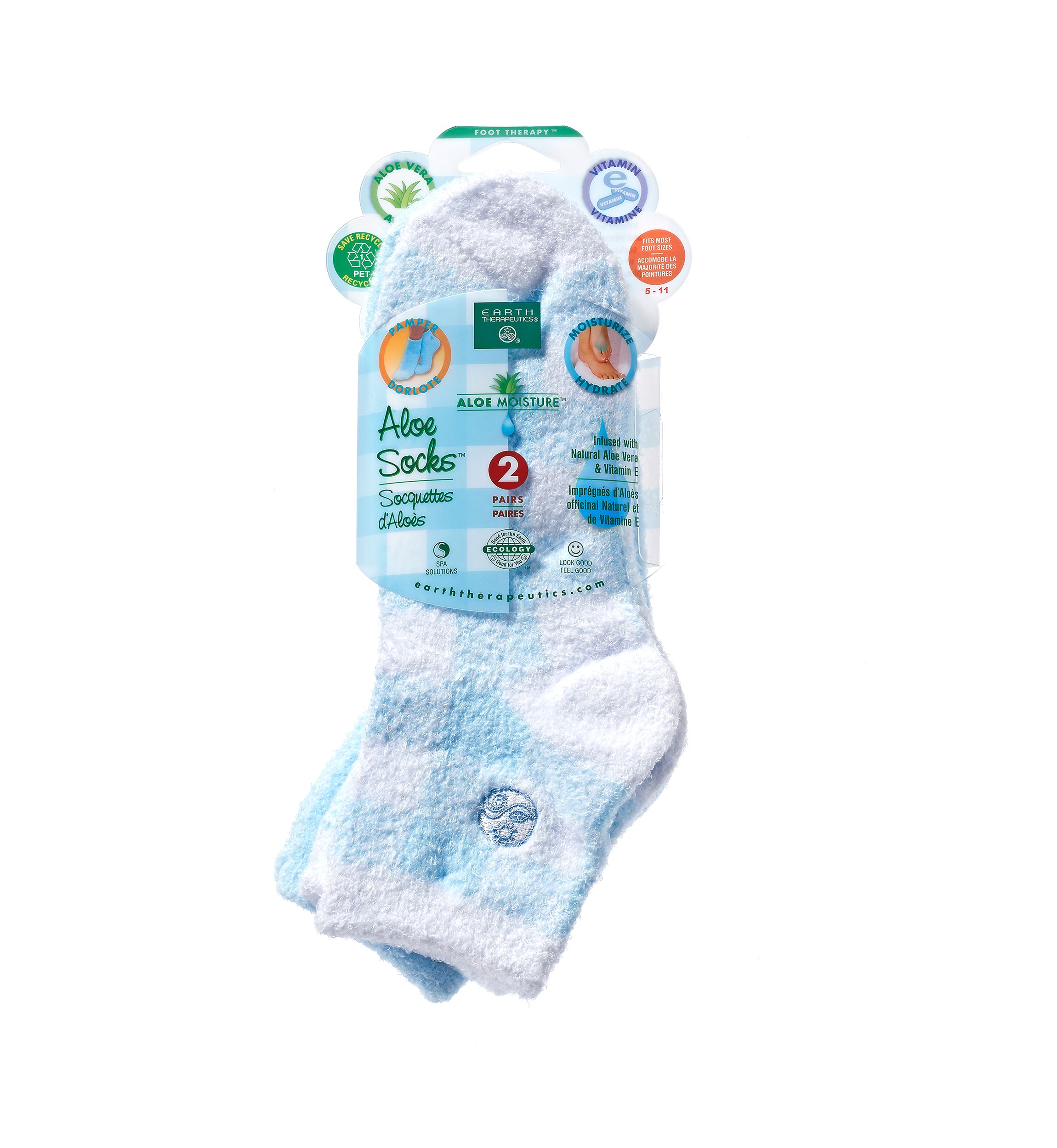 Luxury Aloe Moisture Sock 2 Pack - Blue