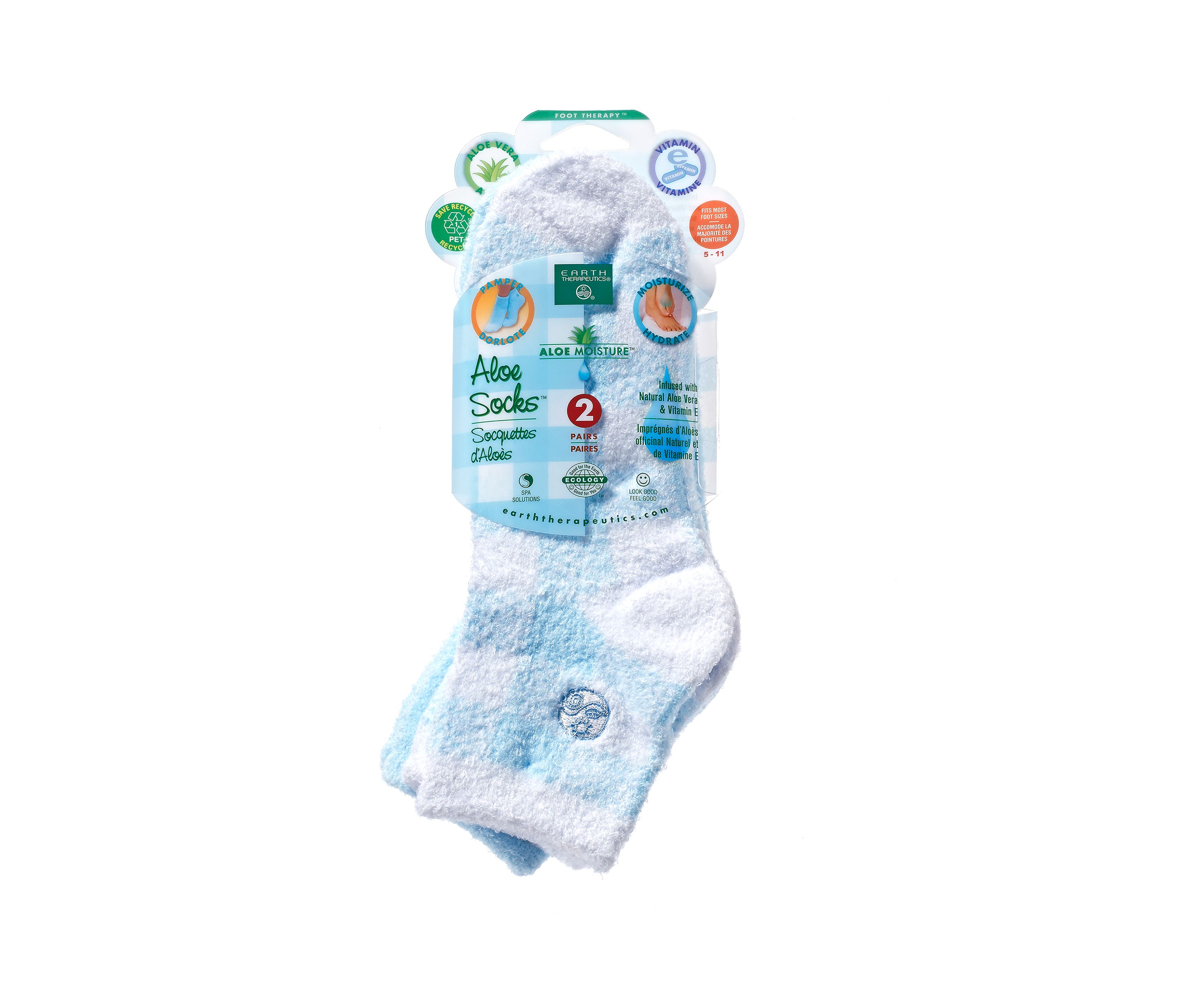 Luxury Aloe Moisture Sock 2 Pack - Blue