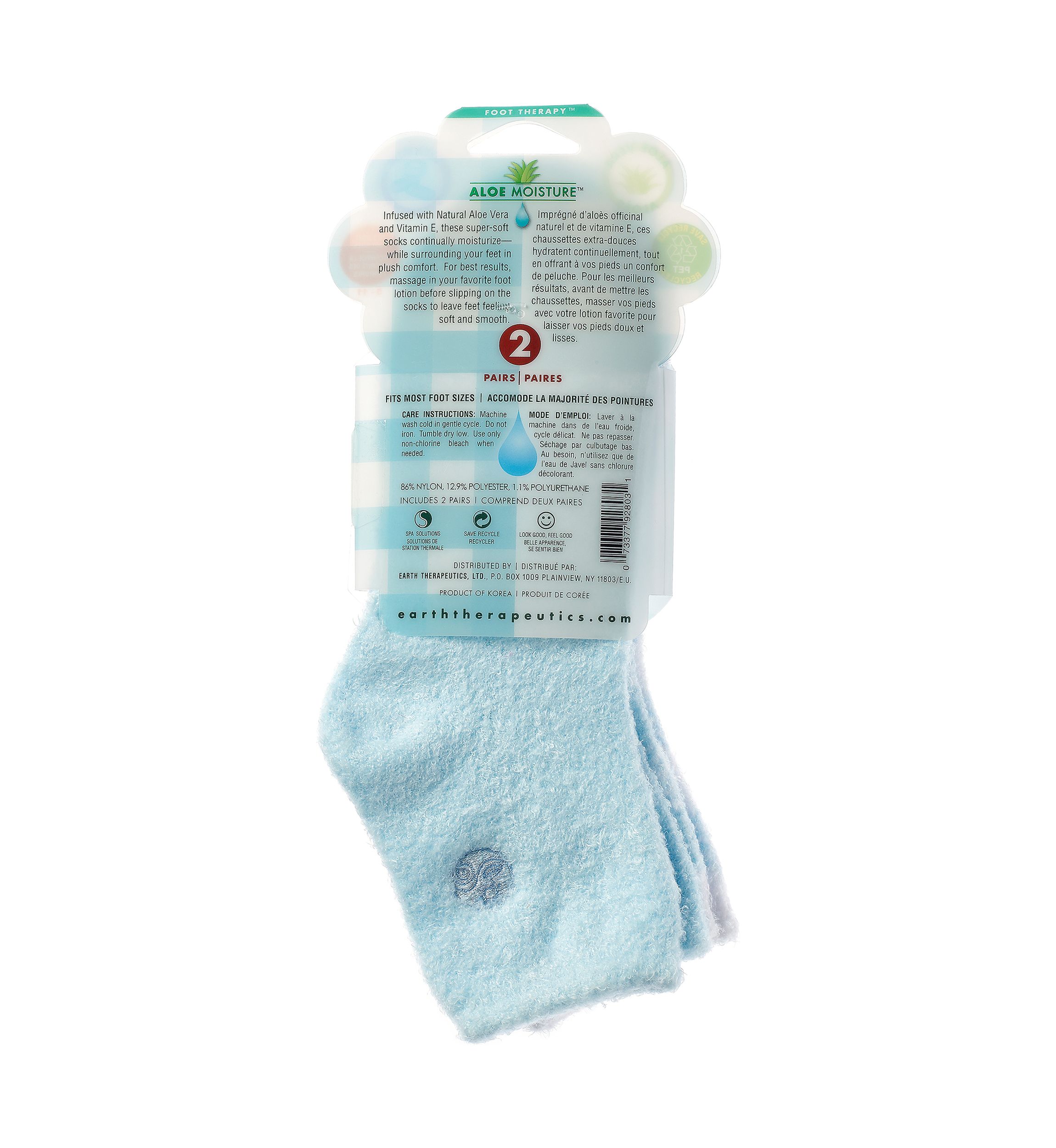 Luxury Aloe Moisture Sock 2 Pack - Blue