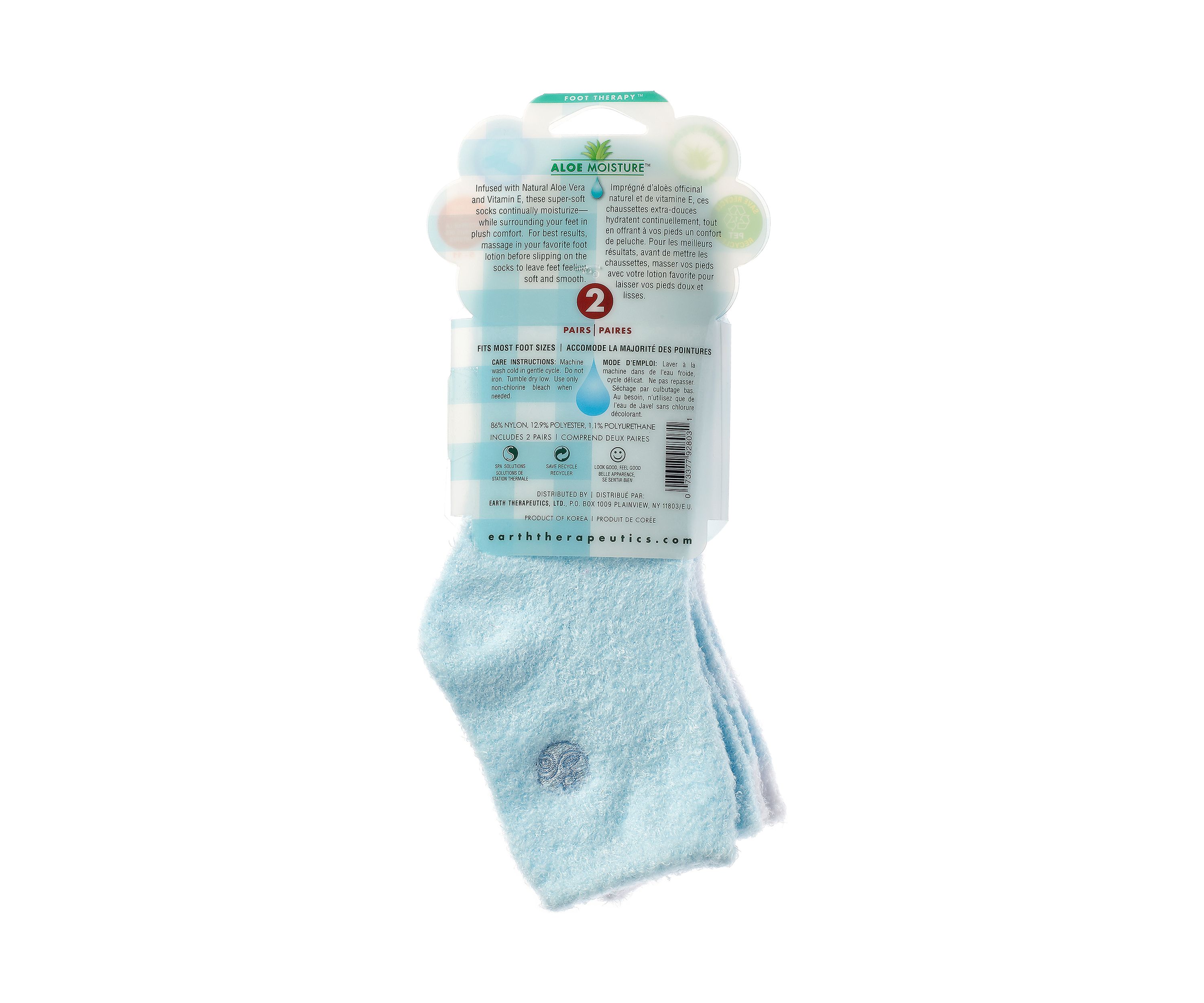 Luxury Aloe Moisture Sock 2 Pack - Blue