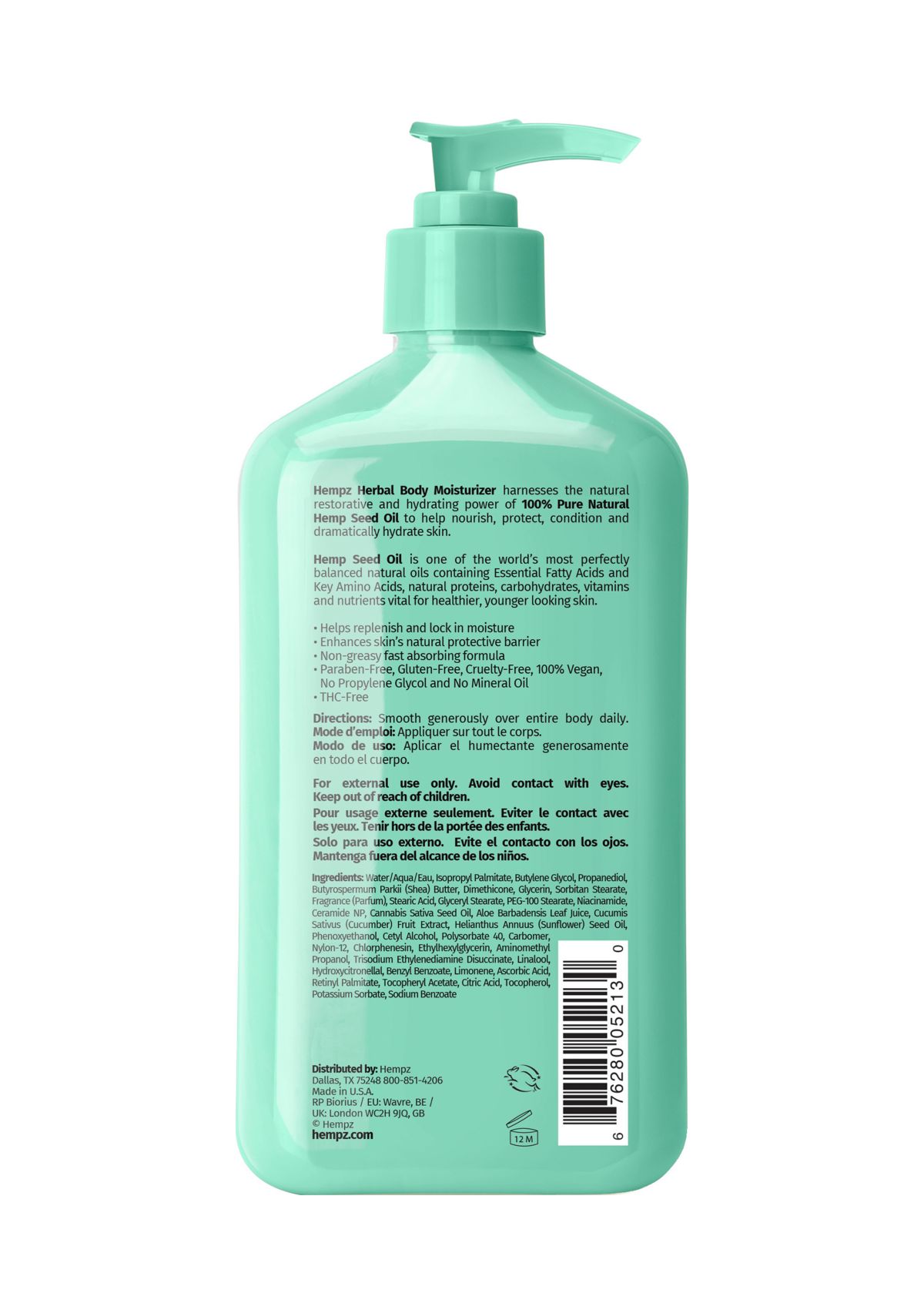 Beauty Actives Cucumber & Aloe Herbal Body Moisturizer with Ceramides + B3