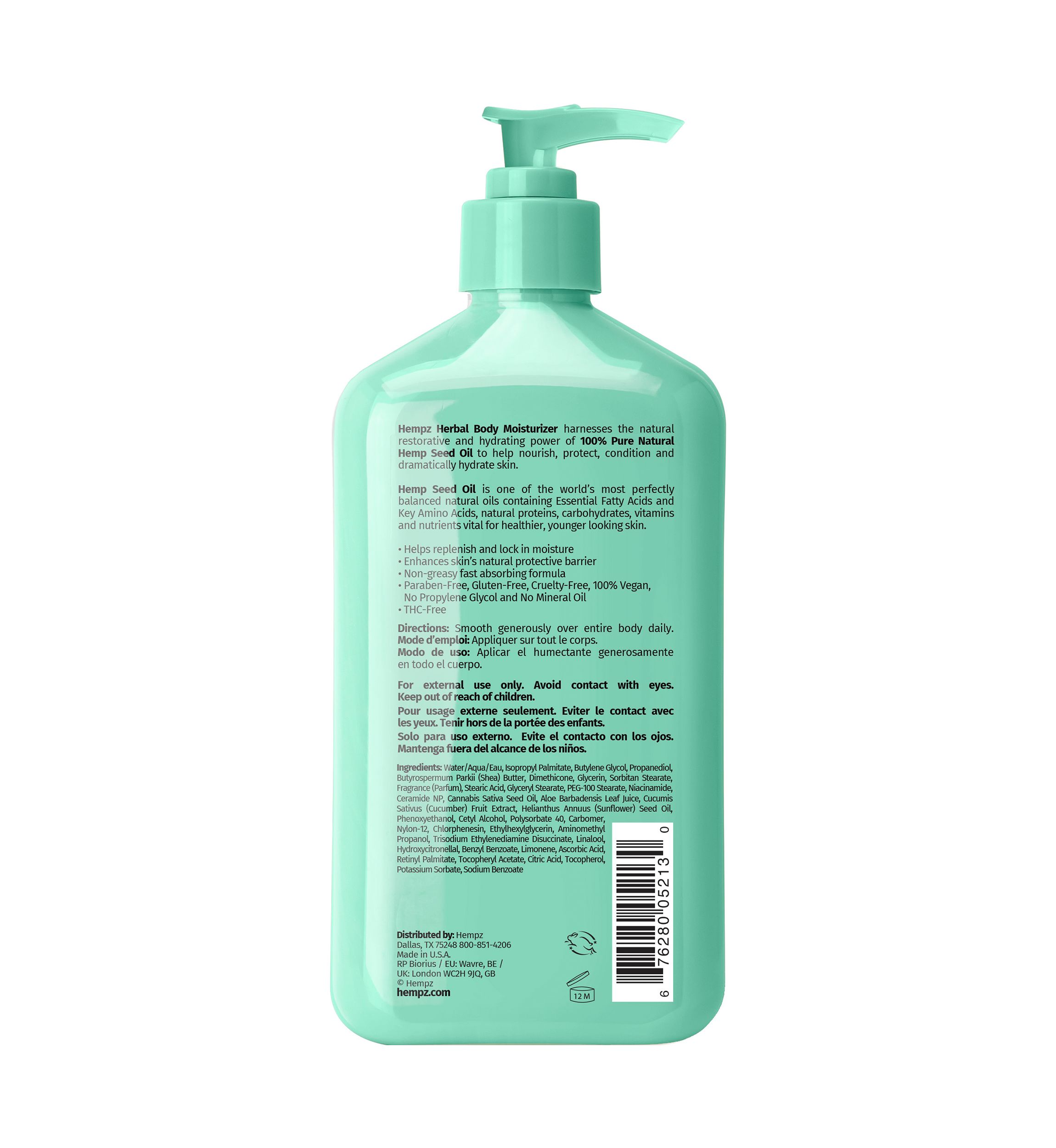 Beauty Actives Cucumber & Aloe Herbal Body Moisturizer with Ceramides + B3
