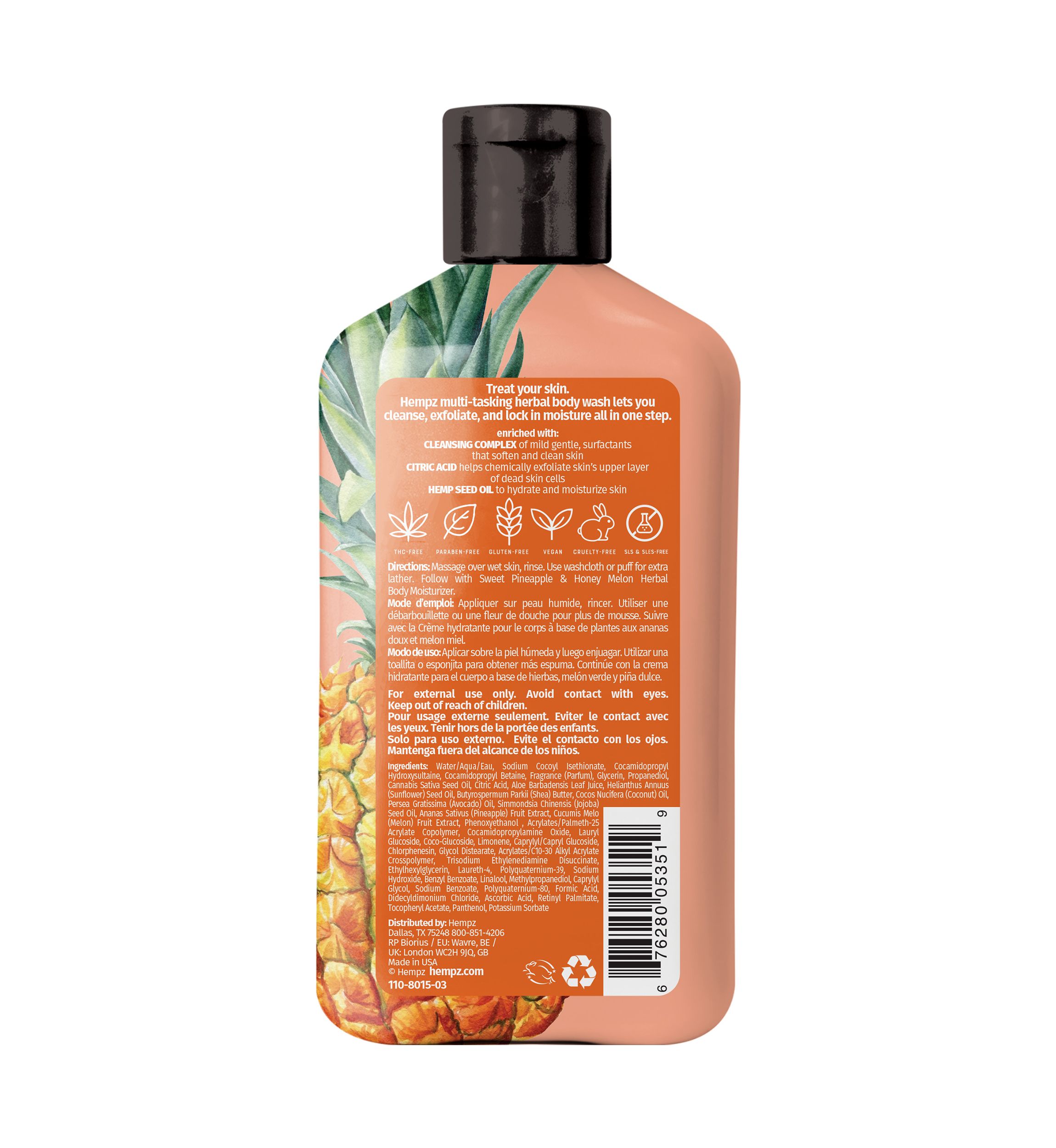 Sweet Pineapple & Honey Melon Herbal 3-in-1 Body Wash