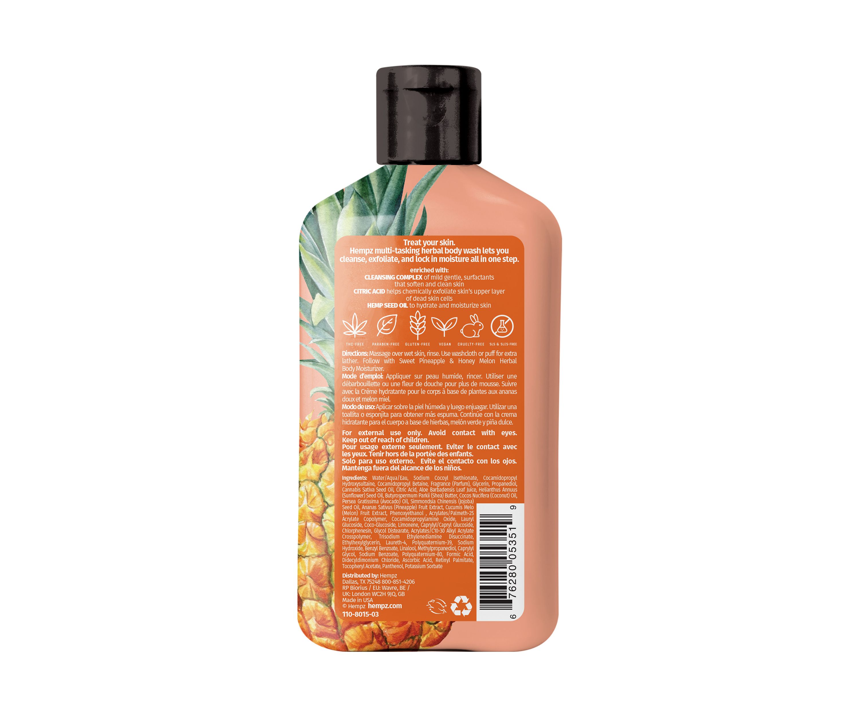 Sweet Pineapple & Honey Melon Herbal 3-in-1 Body Wash
