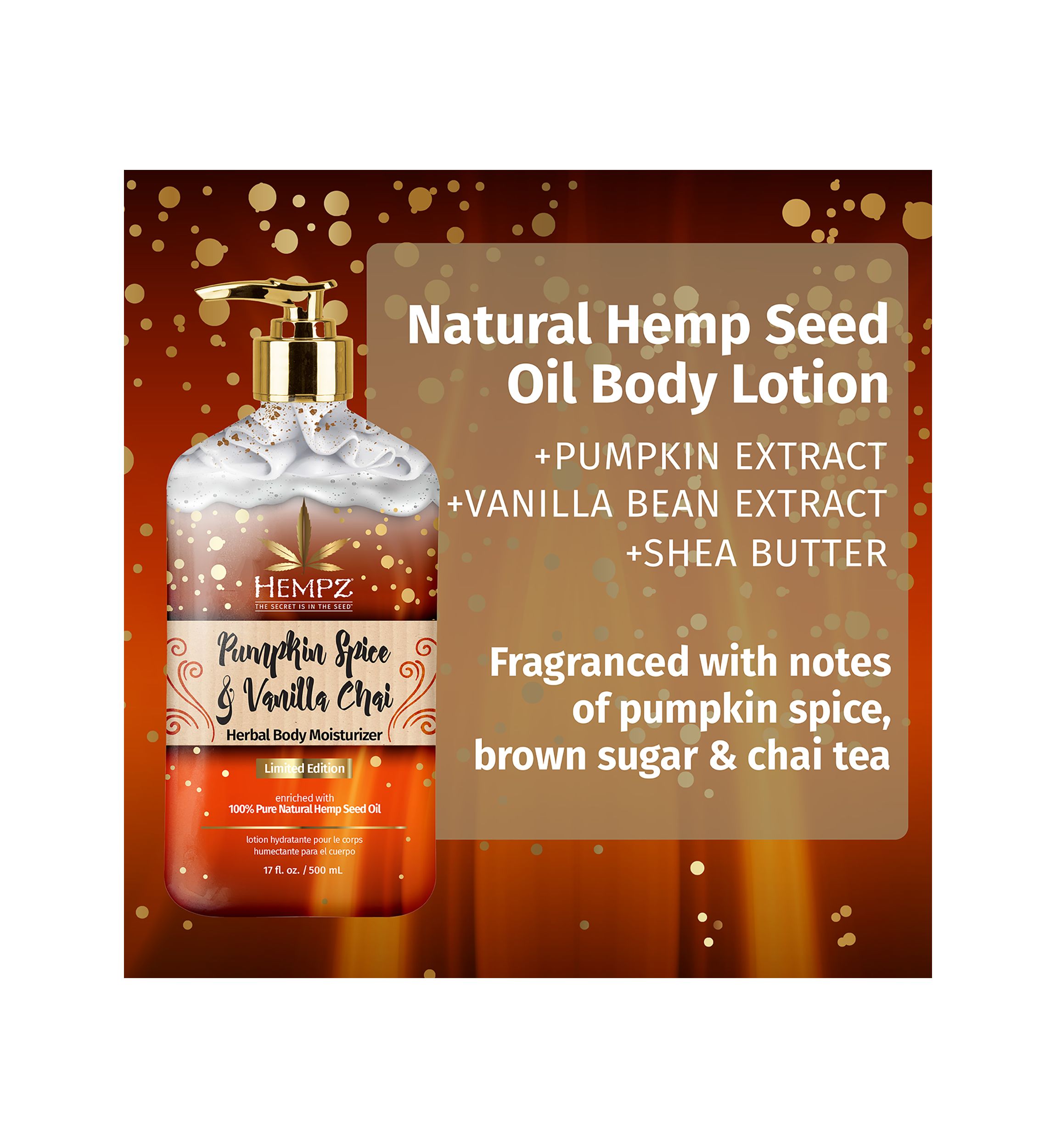 Pumpkin Spice & Vanilla Chai Herbal Body Moisturizer 