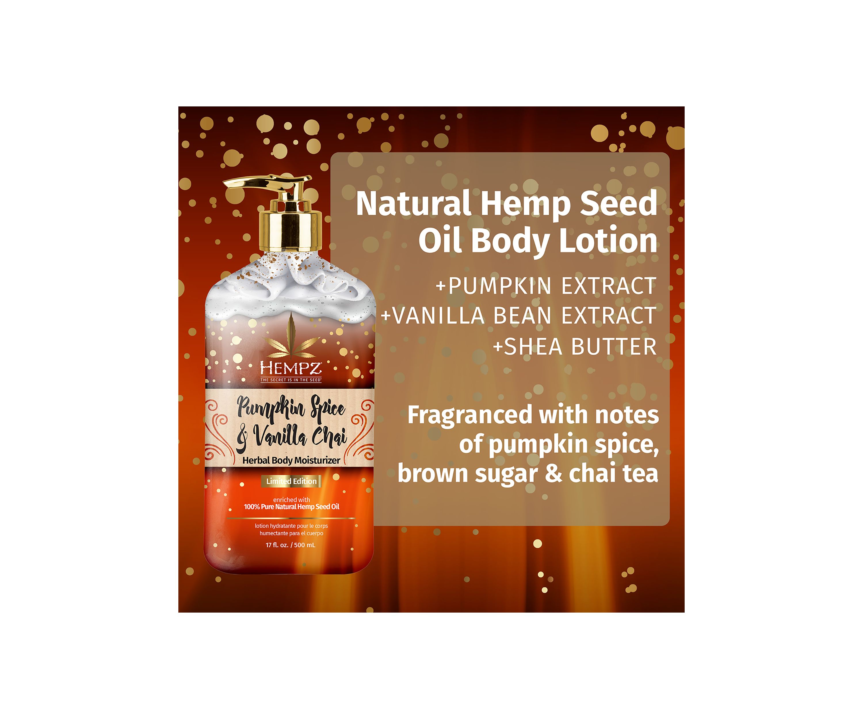 Pumpkin Spice & Vanilla Chai Herbal Body Moisturizer 