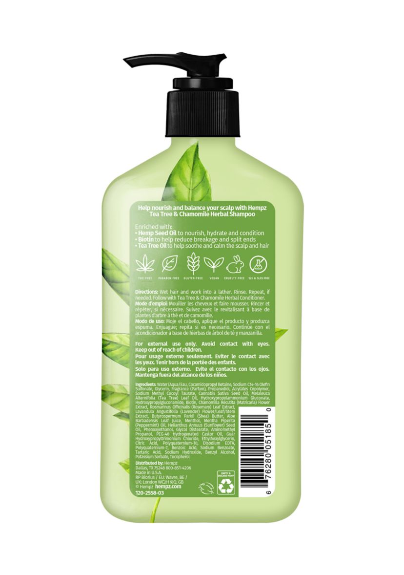 Tea Tree & Chamomile Herbal Shampoo with Vegan Biotin & Tea Tree Oil for Scalp Care