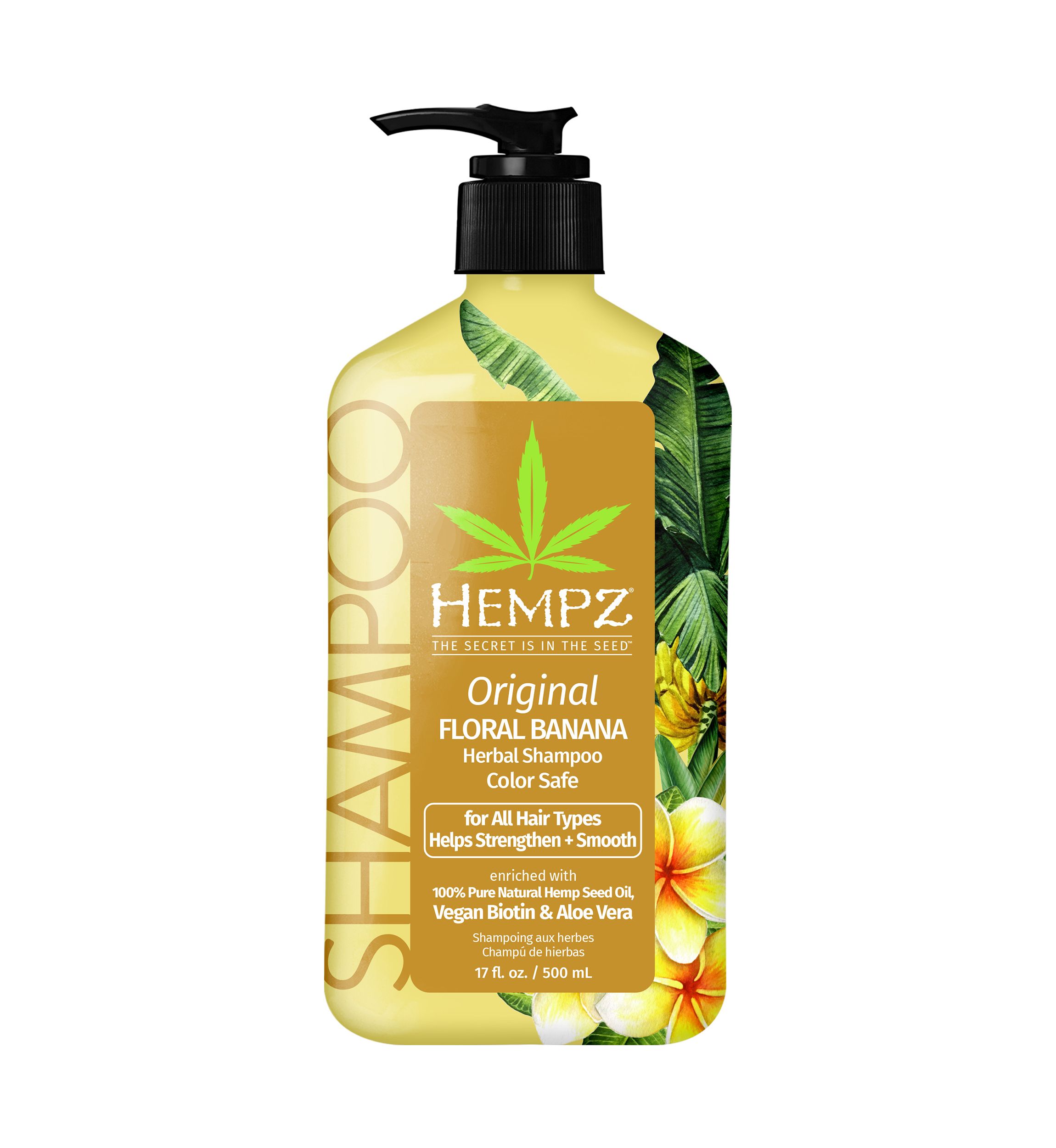 Original Floral Banana Herbal Shampoo with Vegan Biotin & Aloe Vera for All Hair Types