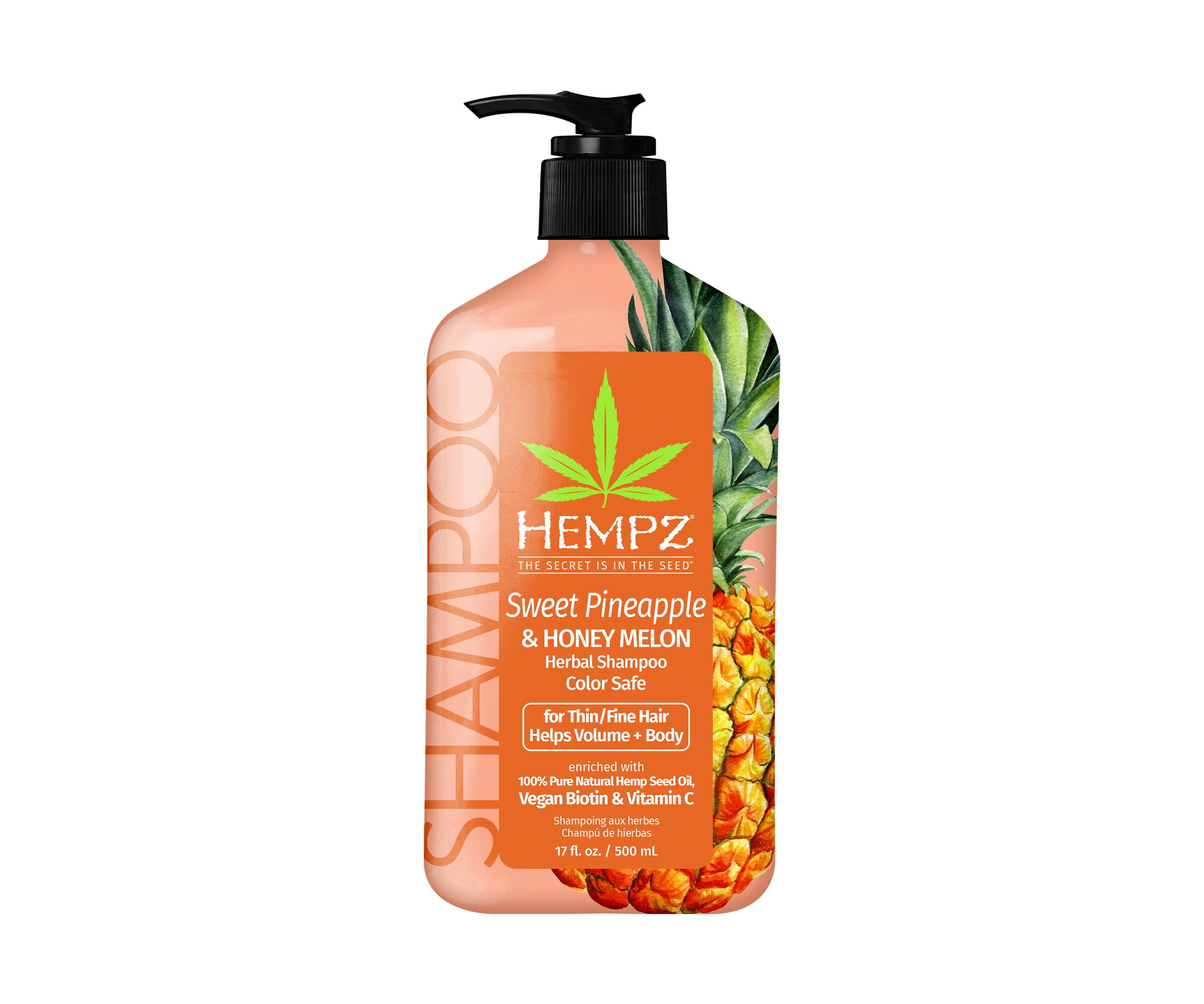 Sweet Pineapple & Honey Melon Herbal Shampoo with Vegan Biotin & Vitamin C for Thin/Fine Hair