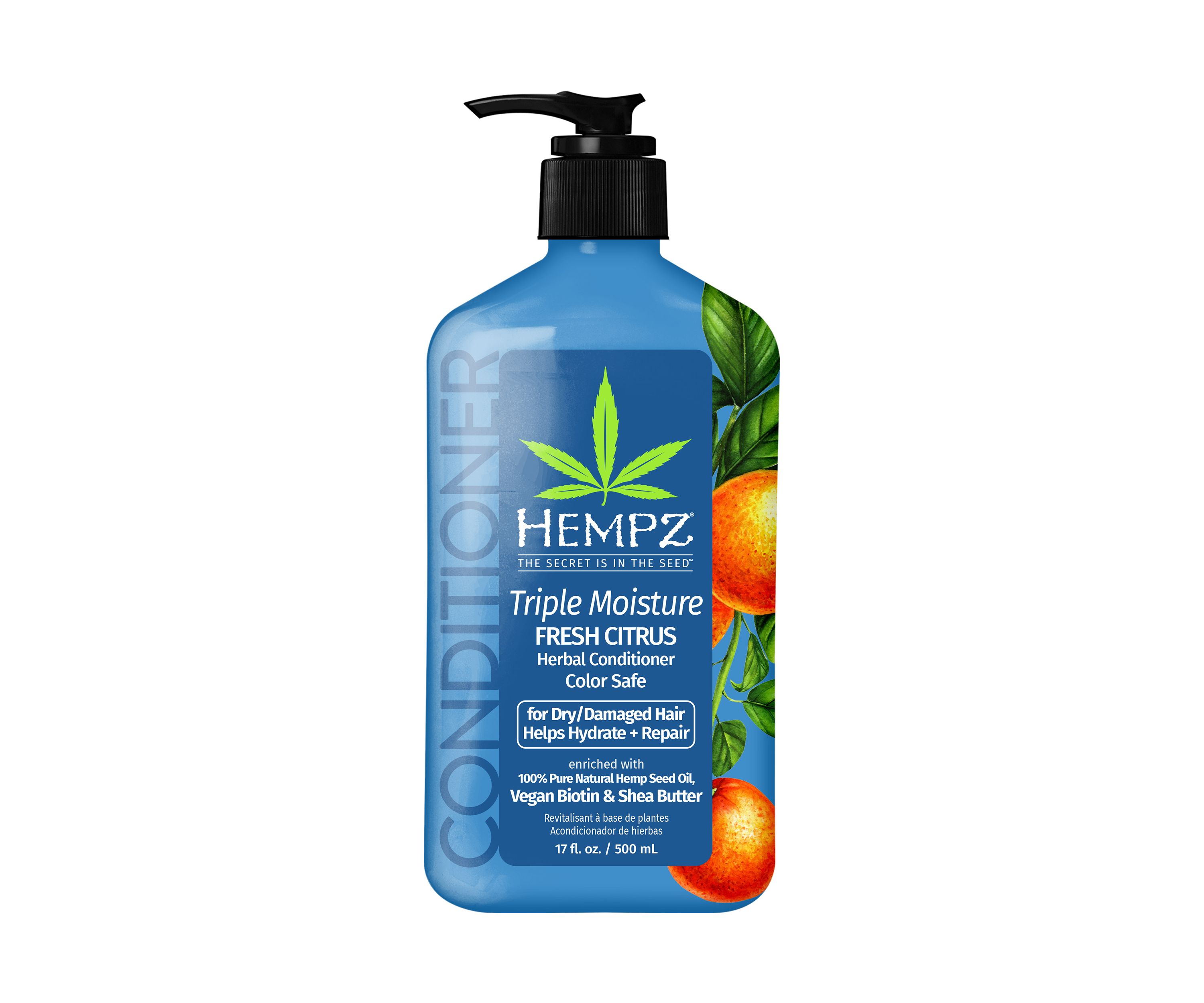 Triple Moisture Fresh Citrus Herbal Conditioner with Vegan Biotin & Shea Butter for Dry/Damaged Hair