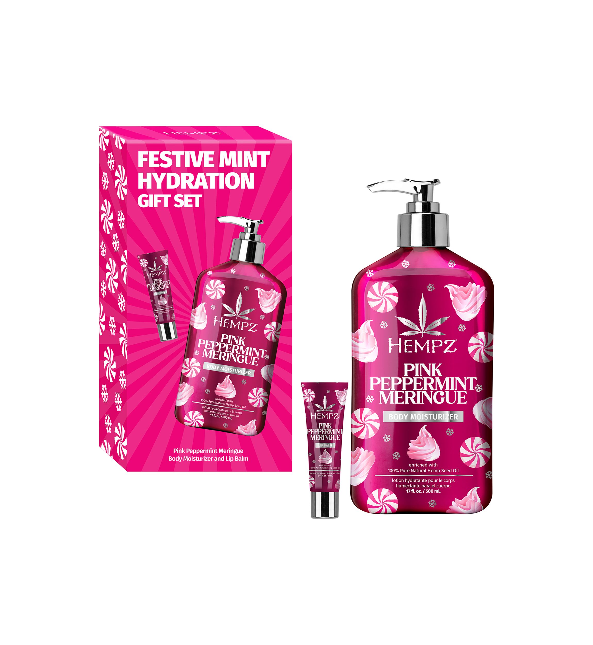 Festive Mint Hydration - Pink Peppermint Meringue Gift Set