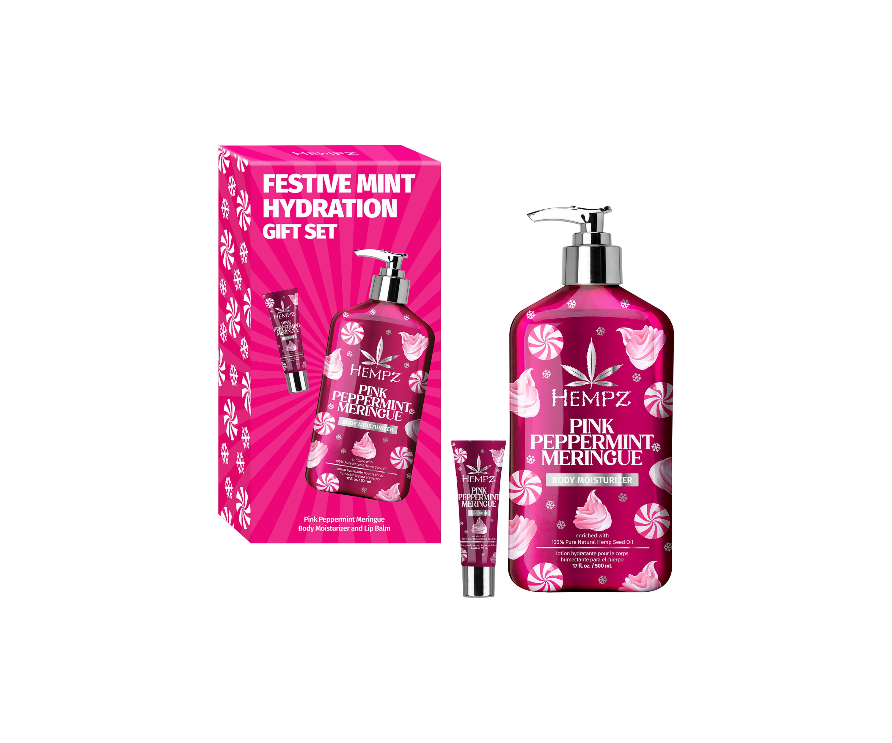 Festive Mint Hydration - Pink Peppermint Meringue Gift Set