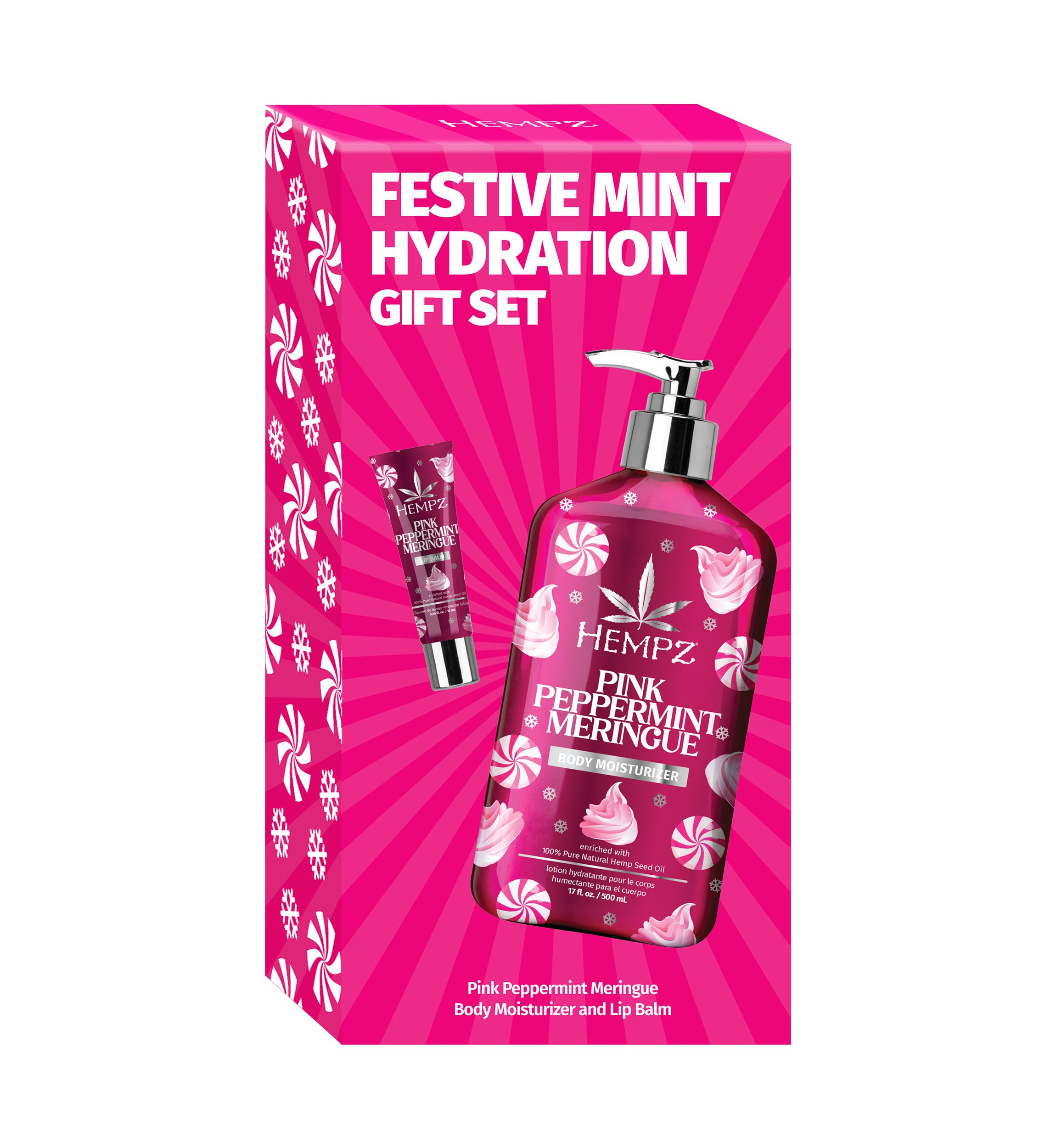 Festive Mint Hydration - Pink Peppermint Meringue Gift Set